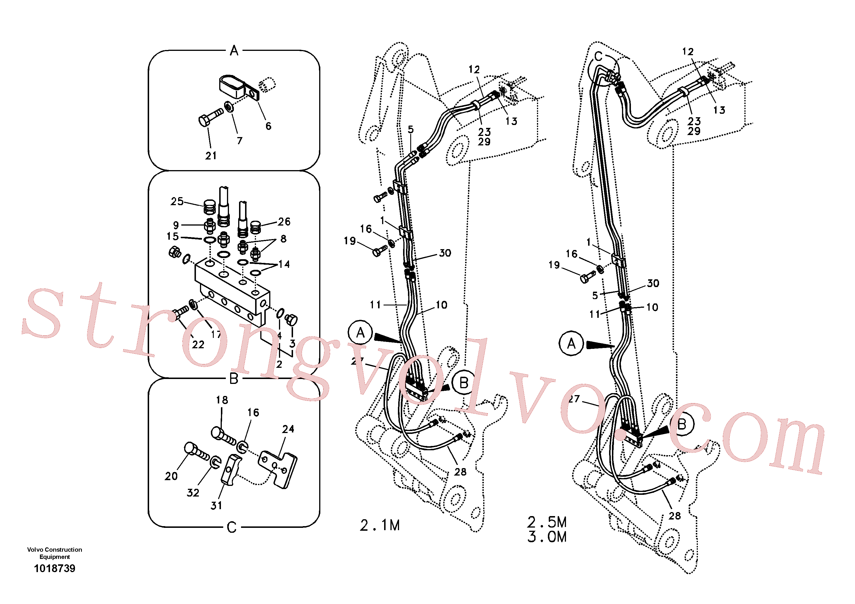 VOE14542036 Volvo Hidráulica de serviço, encaixe rápido no braço de afundamento(1018739 Montagem)