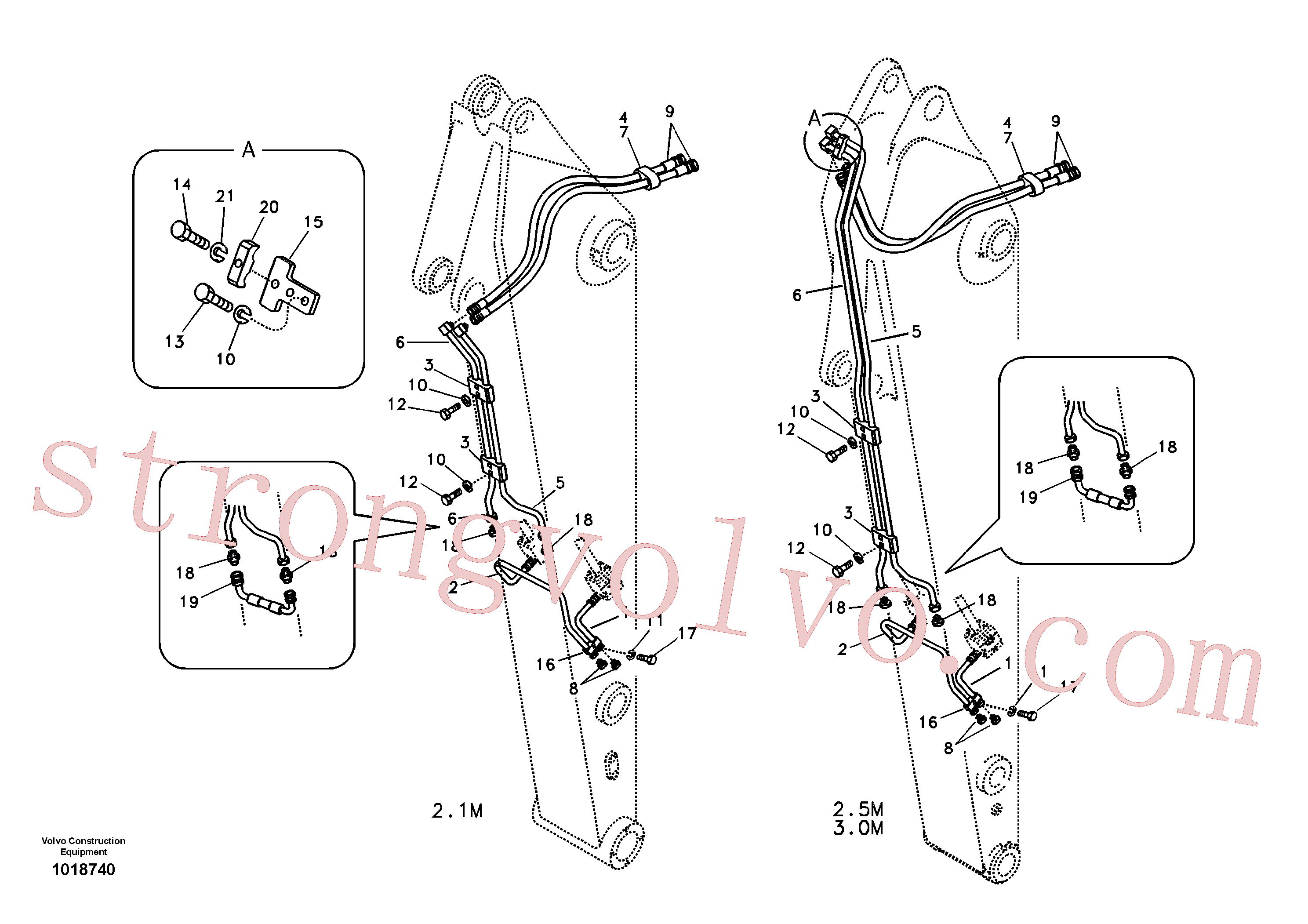 VOE14542036 Volvo Hidráulica de serviço, inclinação e rotor no braço de afundamento(1018740 Montagem)