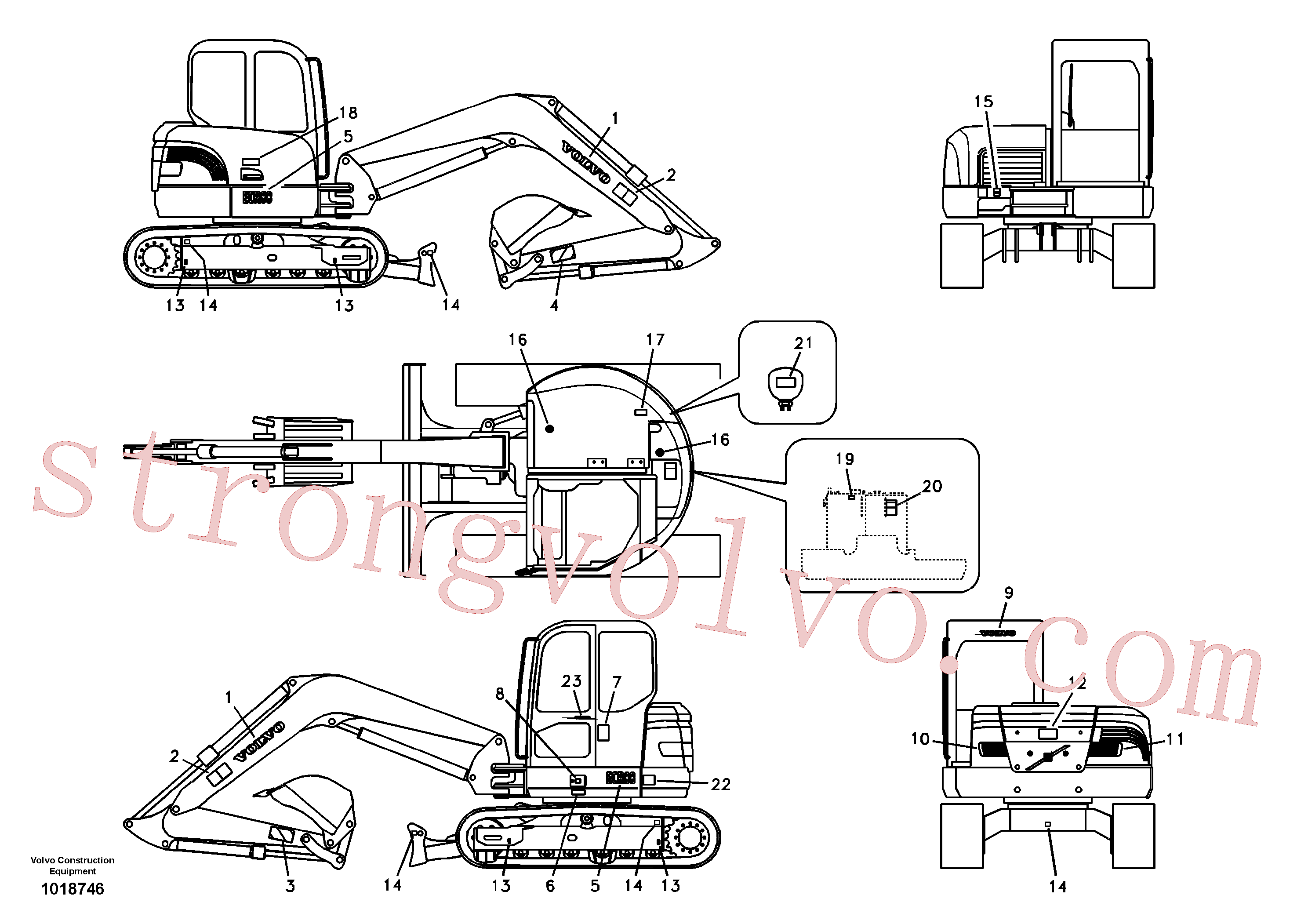 Volvo Acessórios para escavadeira VOE14512078 Decalque Acessórios