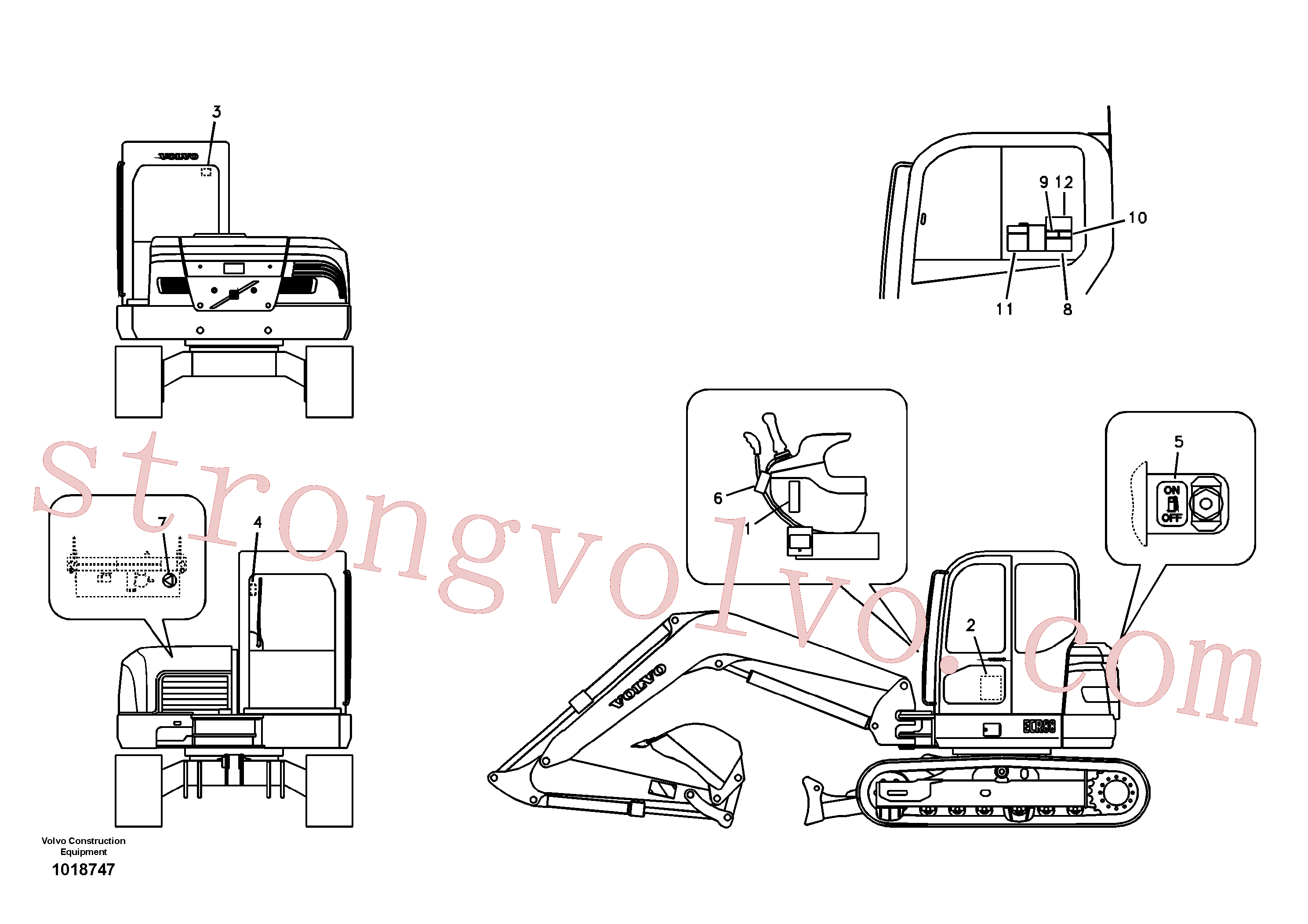VOE14542492 Volvo Etiqueta adesiva, localização interior(1018747 Montagem)