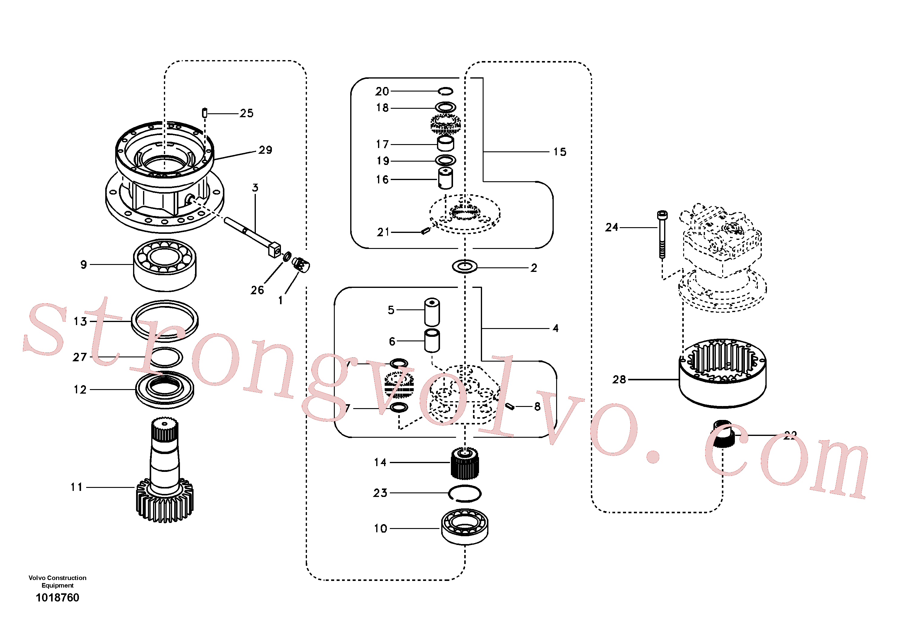 VOE14526213 Volvo Caixa de velocidades rotativa(1018760 Montagem)