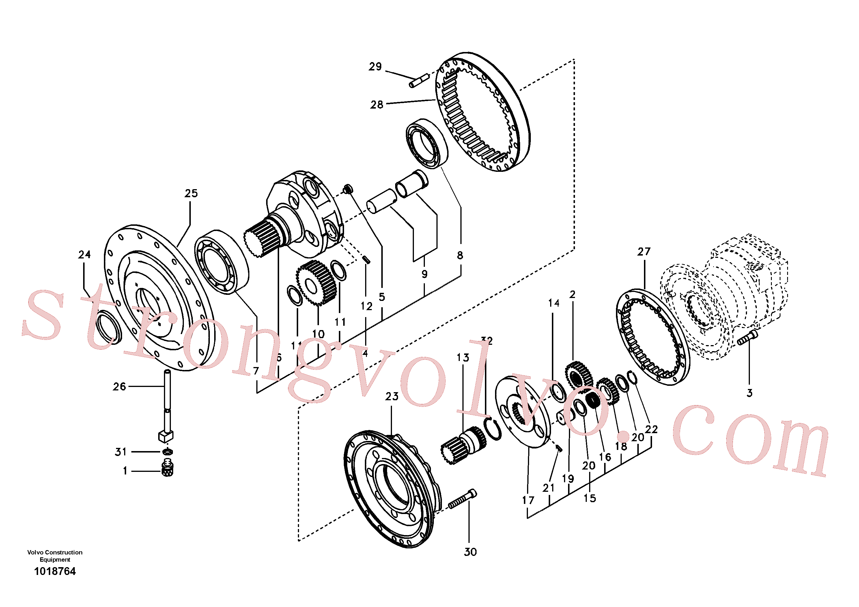 SA7118-34480 Volvo Caixa de velocidades rotativa(1018764 Montagem)