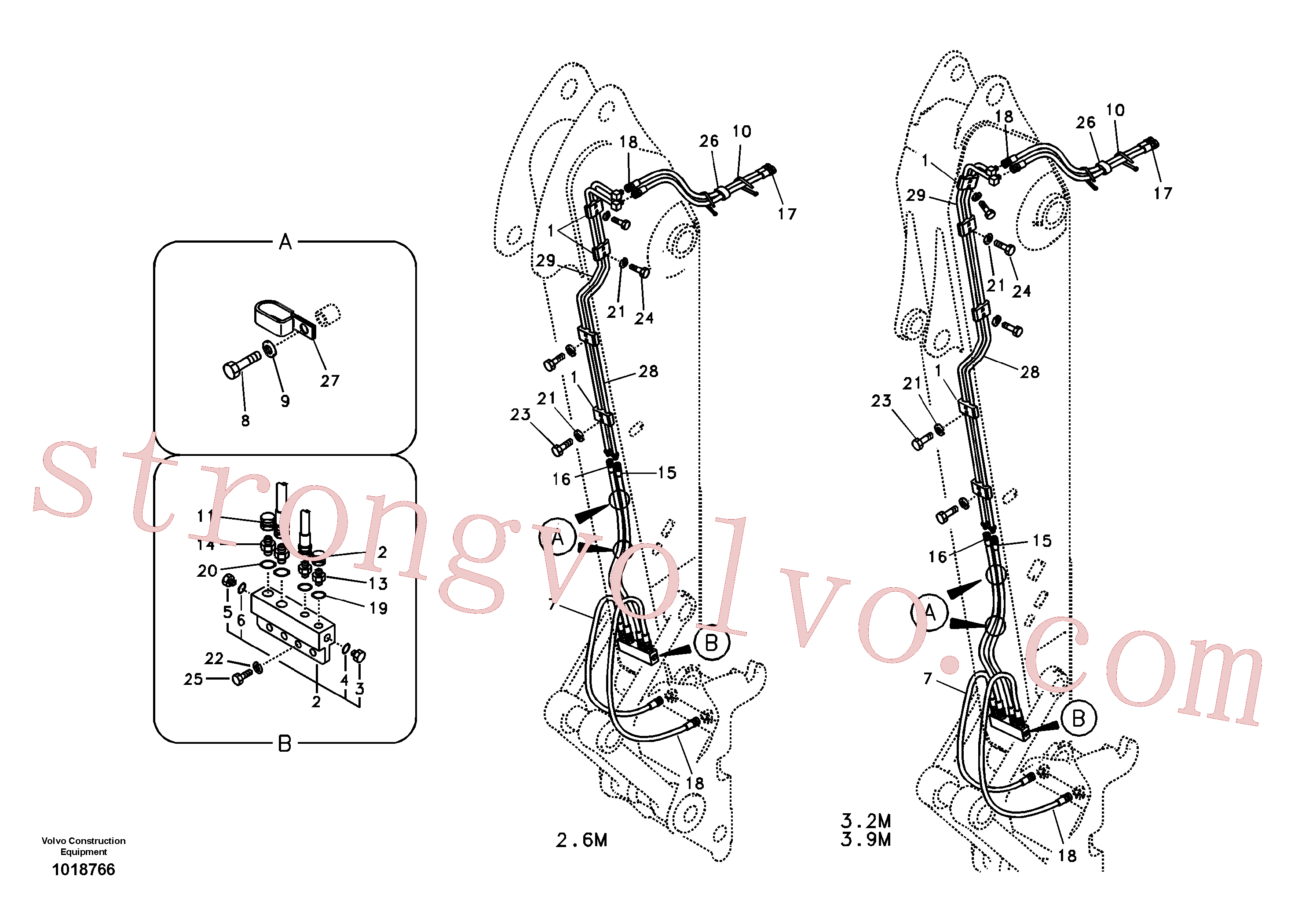 VOE14517307 Volvo Hidráulica de serviço, encaixe rápido no braço de afundamento(1018766 Montagem)