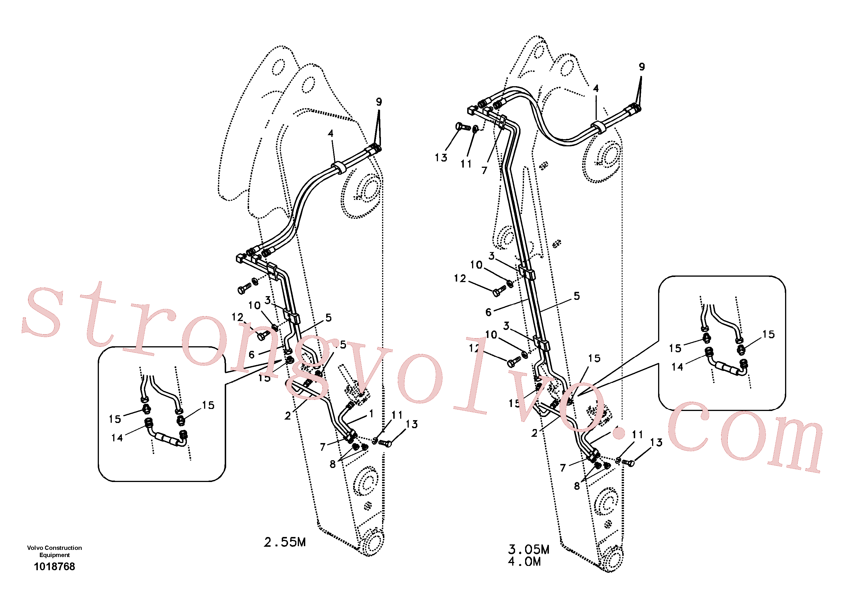 SA1174-57930 Volvo Hidráulica de serviço, inclinação e rotor no braço de afundamento(1018768 Montagem)