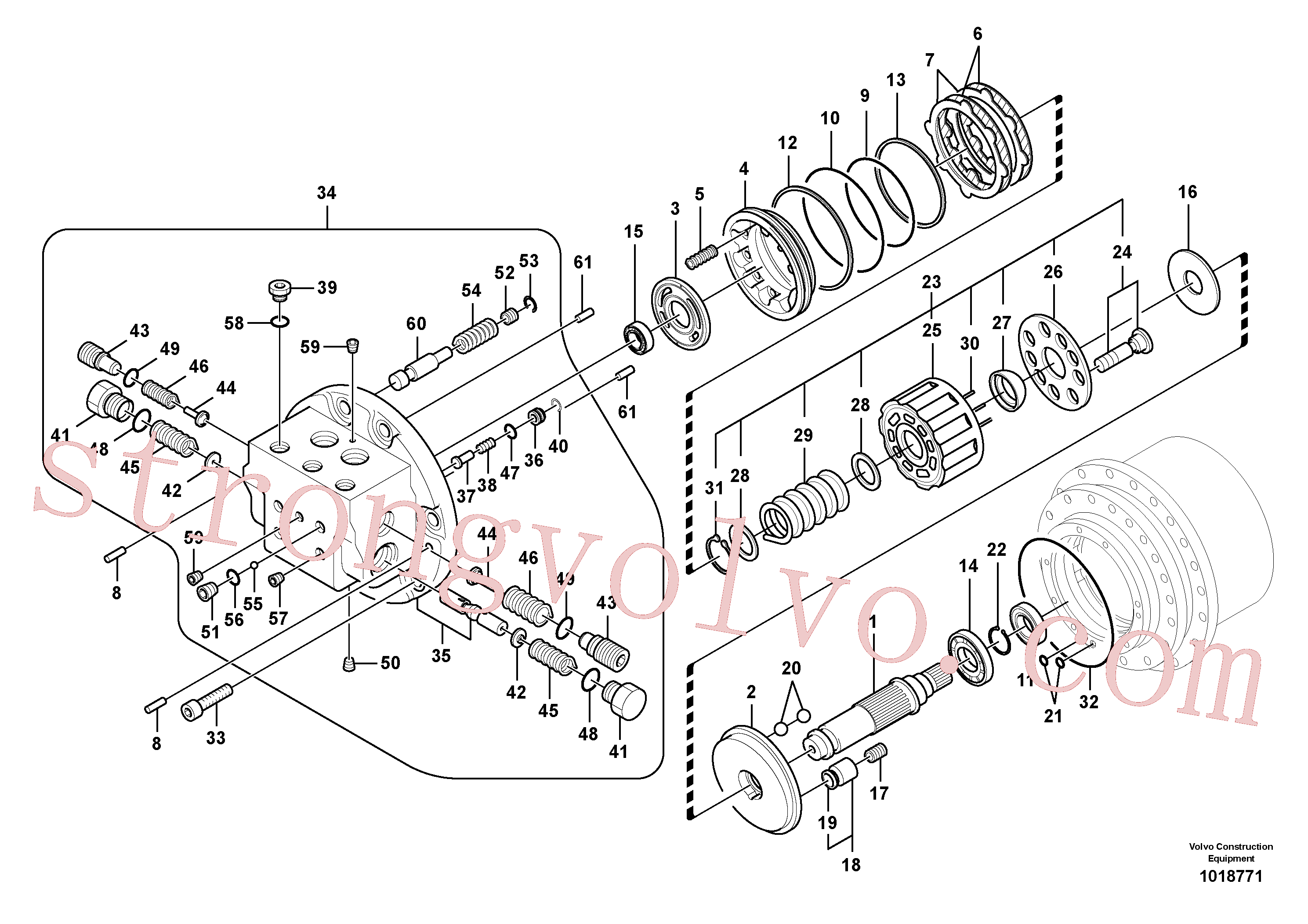Atacado SA8230-23390 Piston Volvo escavadeira