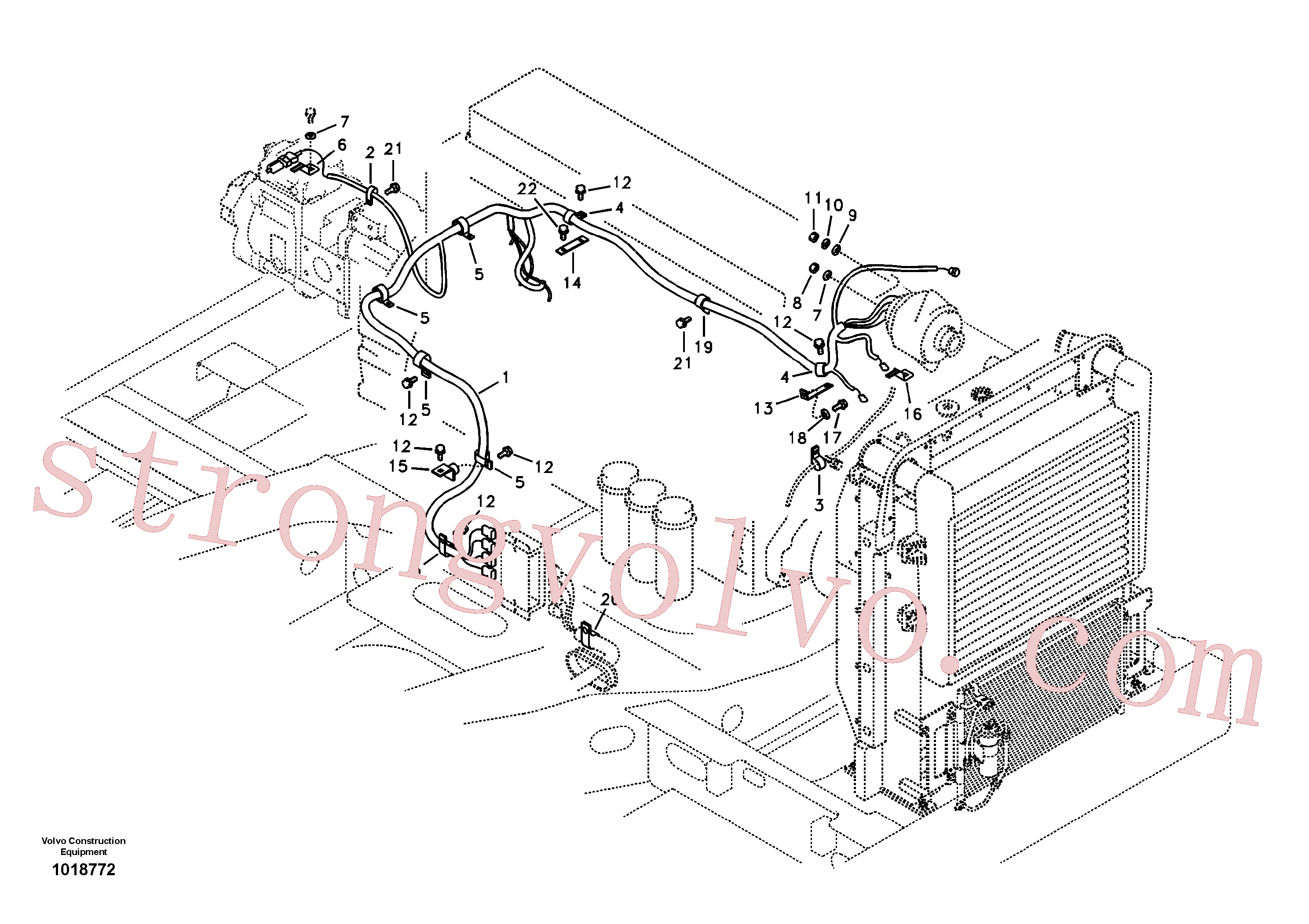VOE14531305 Volvo Cablagem, motor(1018772 Montagem)