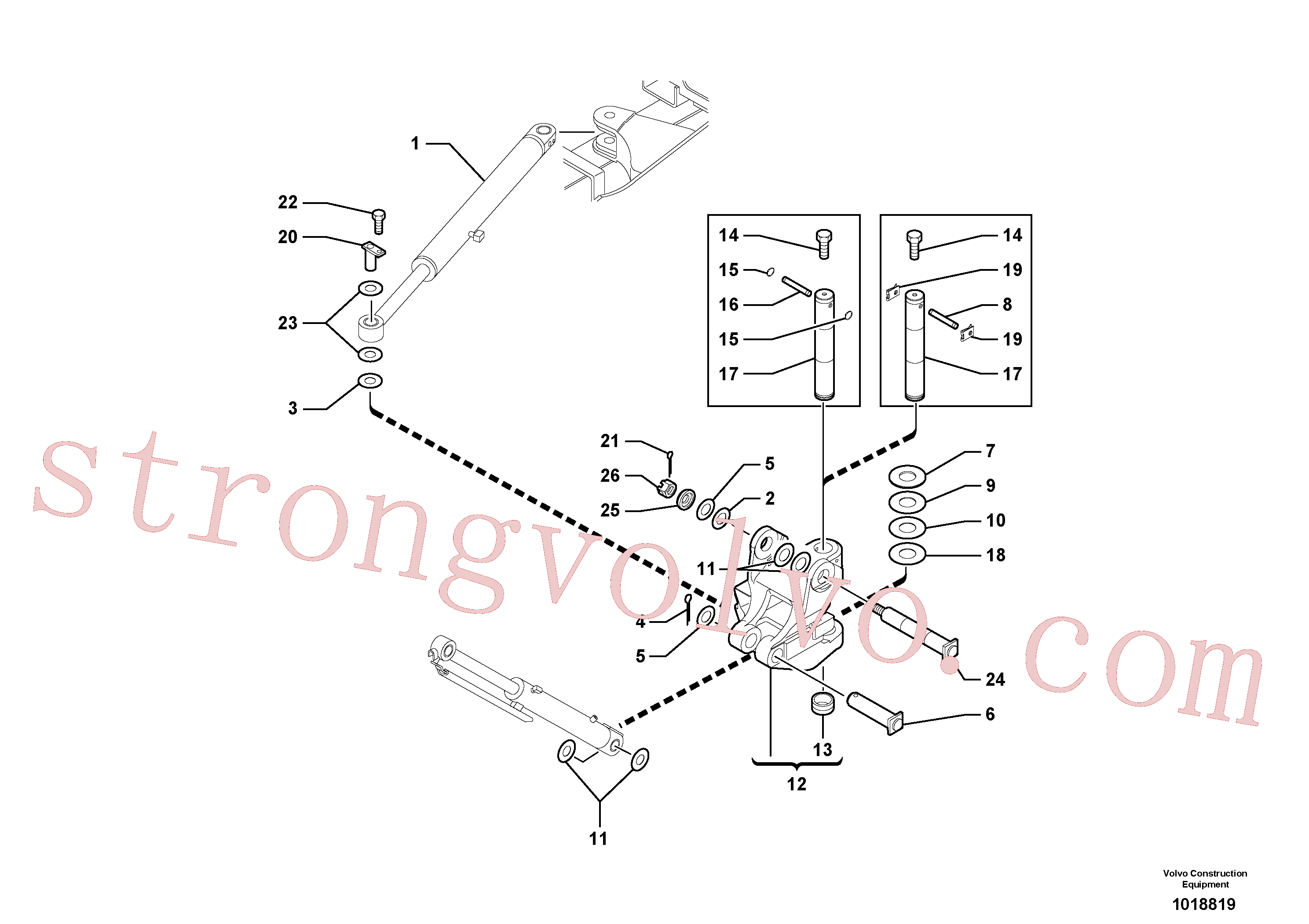 PJ3730069 Volvo Cavilha de articulação(1018819 Montagem)