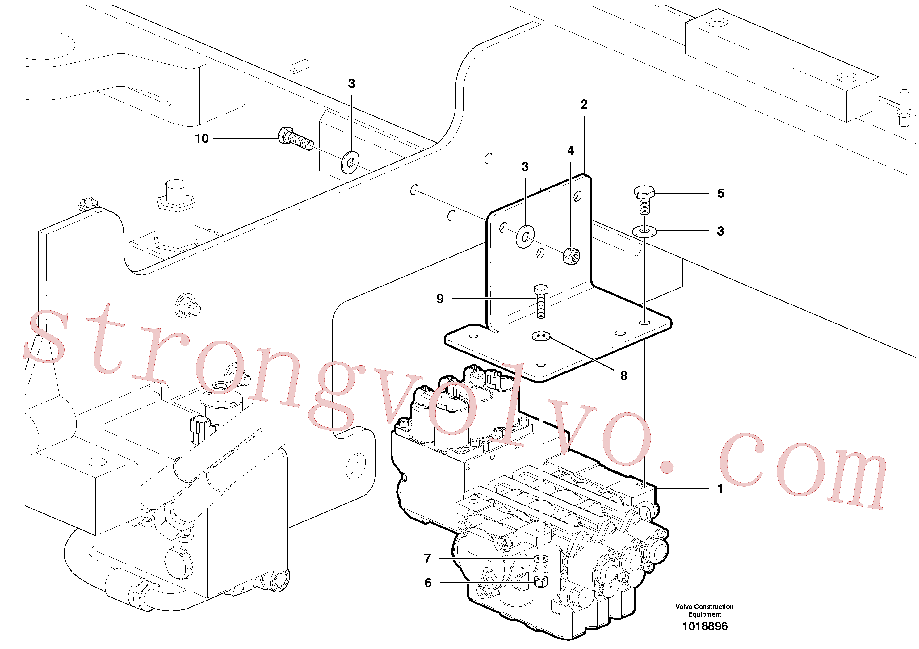 VOE940115 Volvo Válvula do colector auxiliar - 3 banco(1018896 Montagem)
