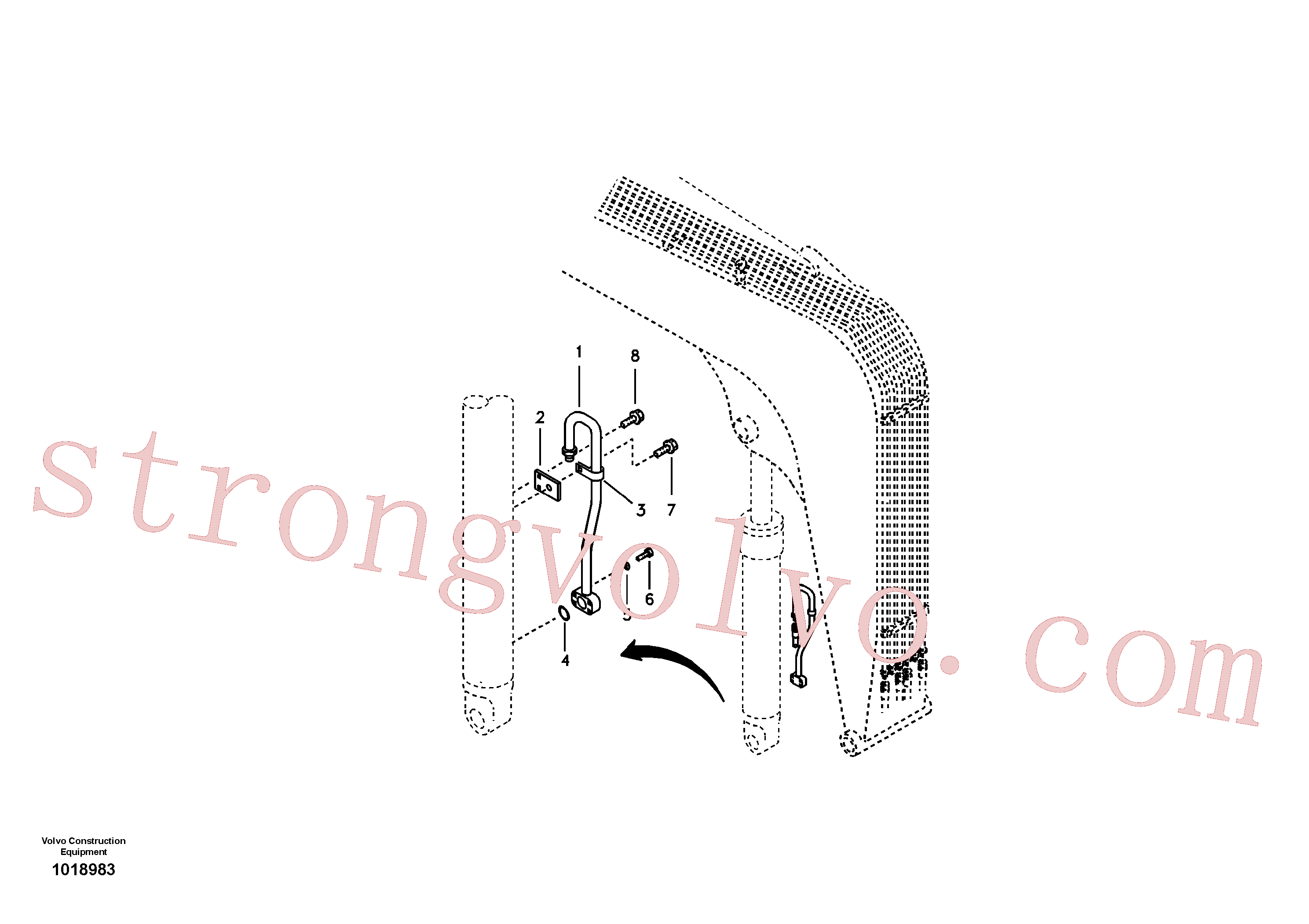 VOE14509425 Volvo Hidráulica de serviço, cilindro da lança(1018983 Montagem)