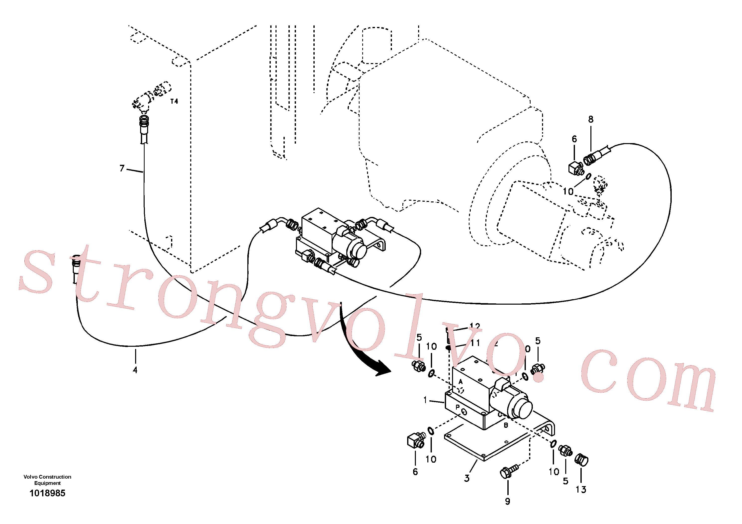 VOE14880169 Mangueira completa Volvo escavadeira