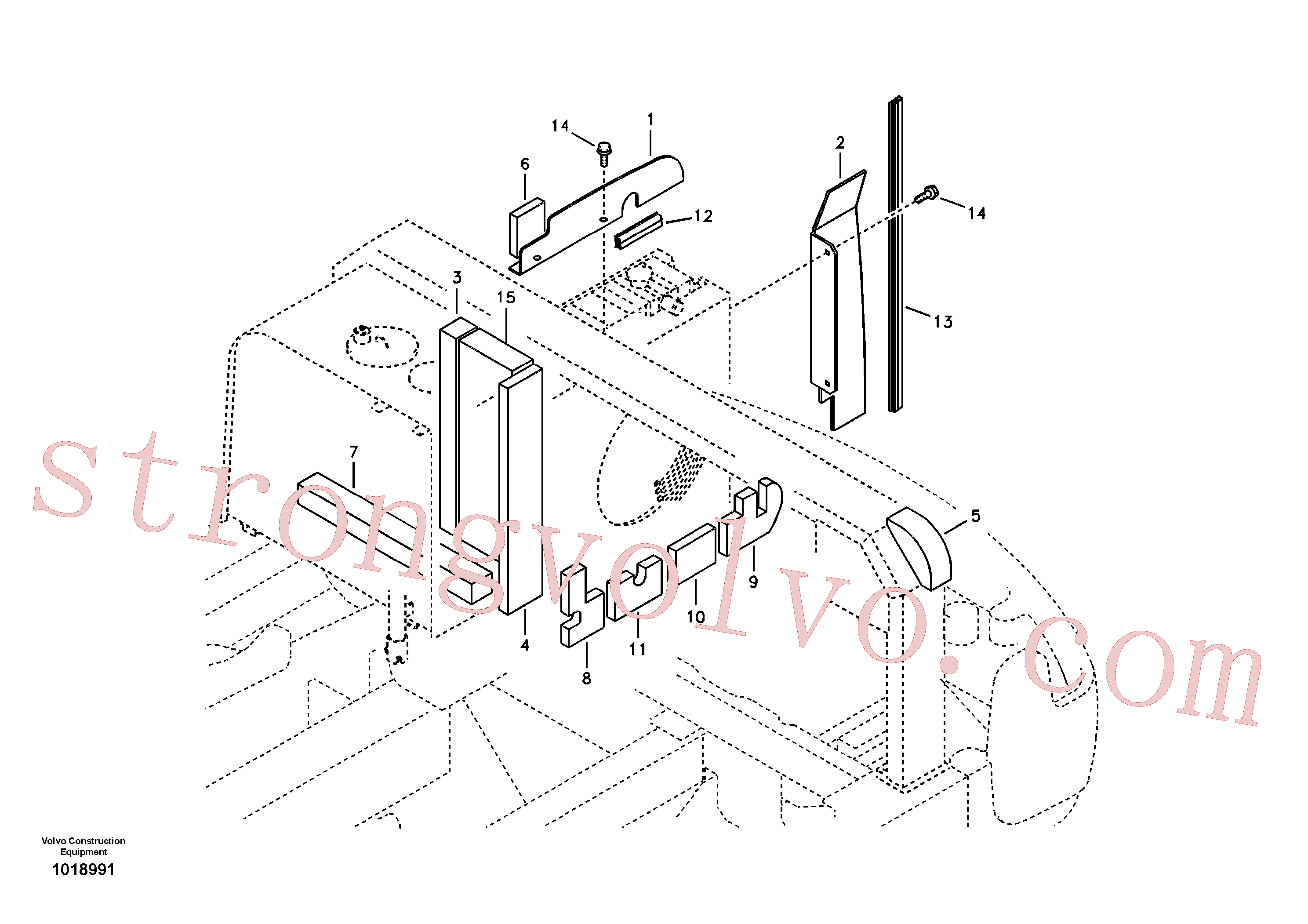 VOE14880918 Volvo Estrutura da blindagem, cobertura e capot(1018991 Montagem)