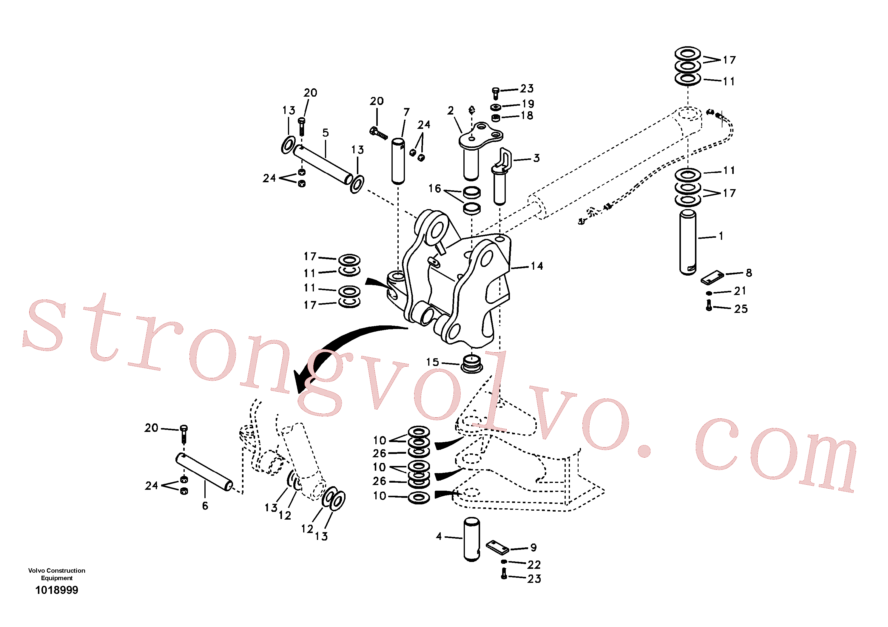 Volvo VOE14567976 Calço de ajuste Volvo Acessórios para escavadeira