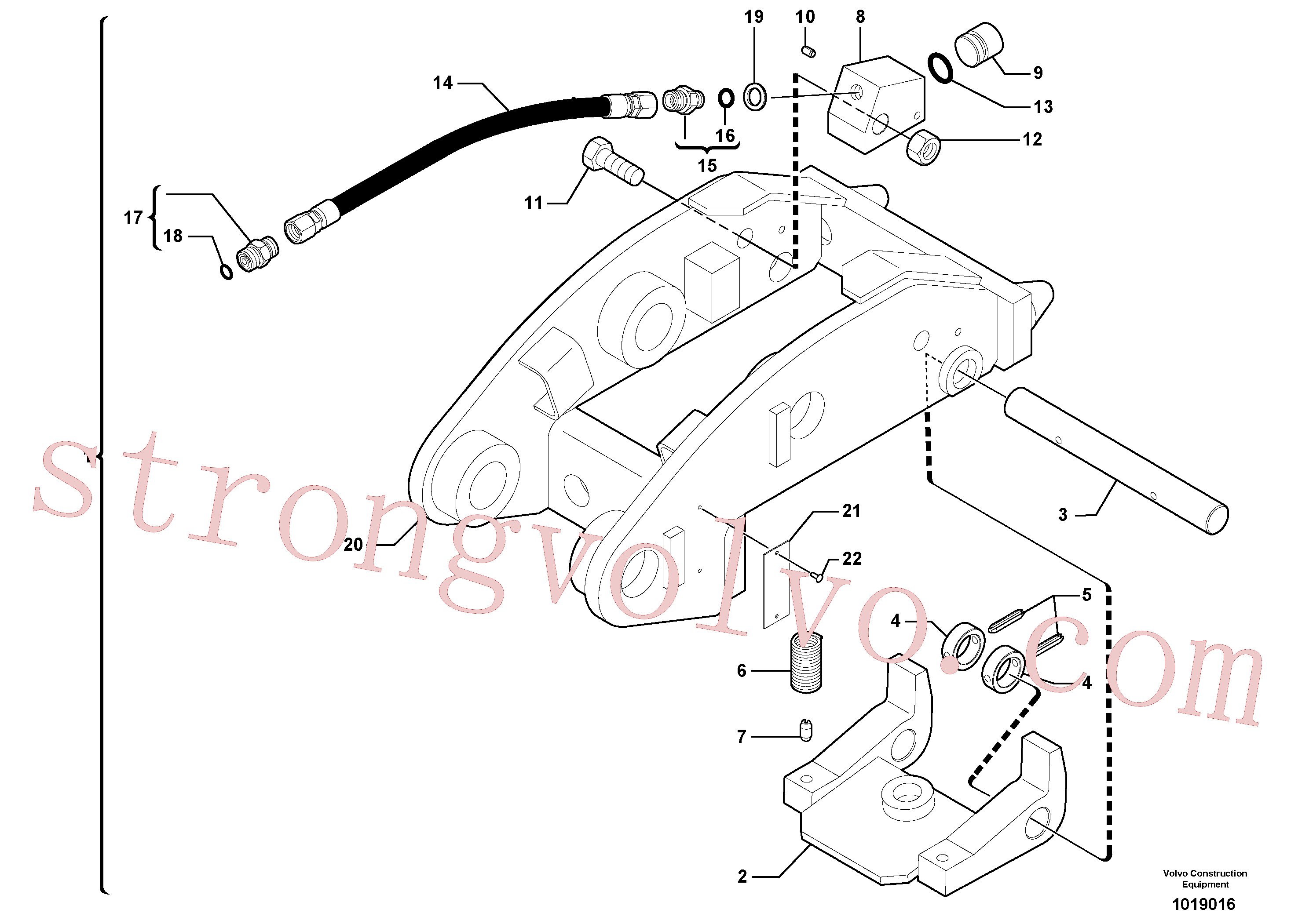 VOE11803698 Volvo Suporte de ferramentas / comando hidráulico(1019016 Montagem)