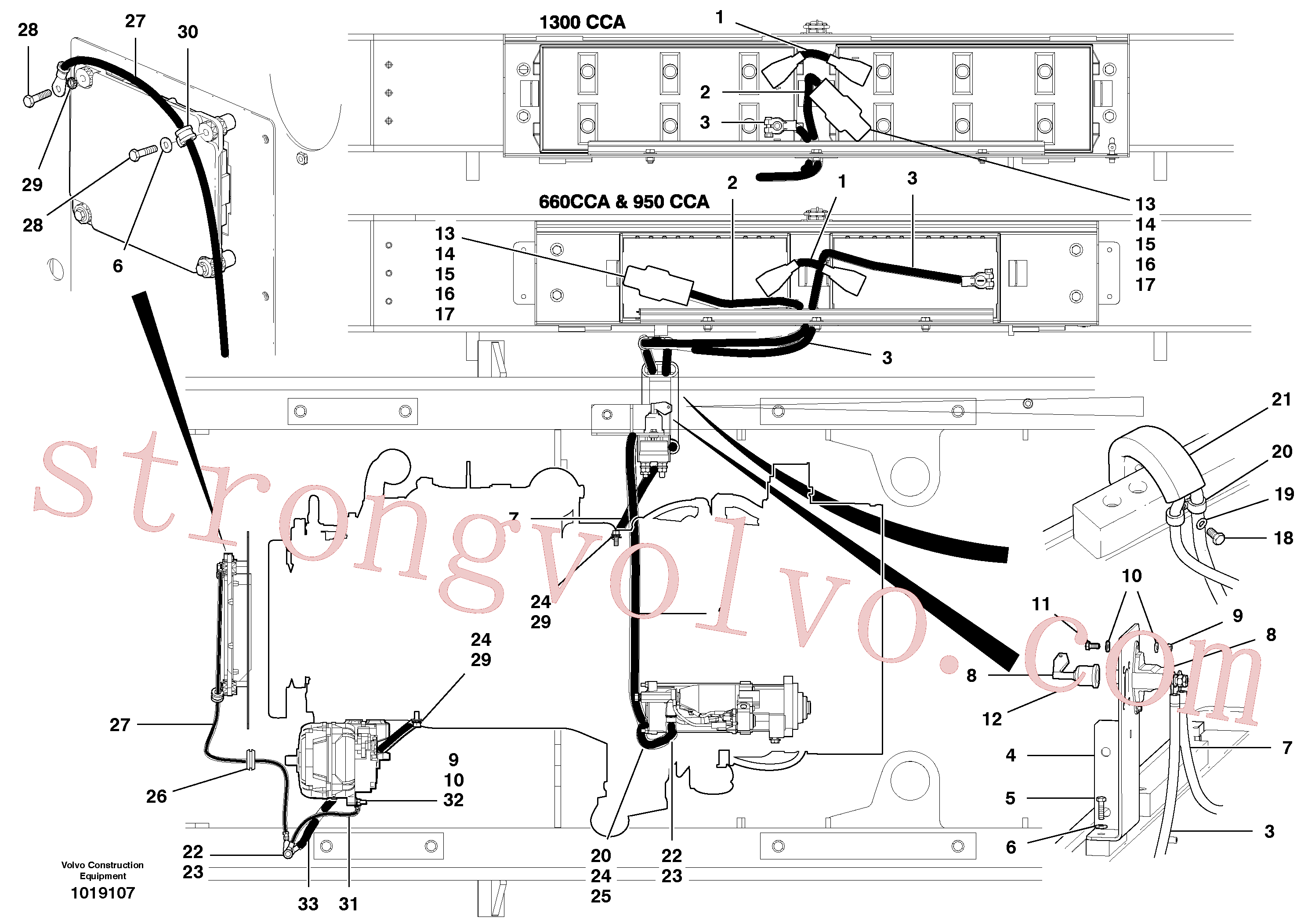 VOE967531 Volvo Cabo de bateria(1019107 Montagem)