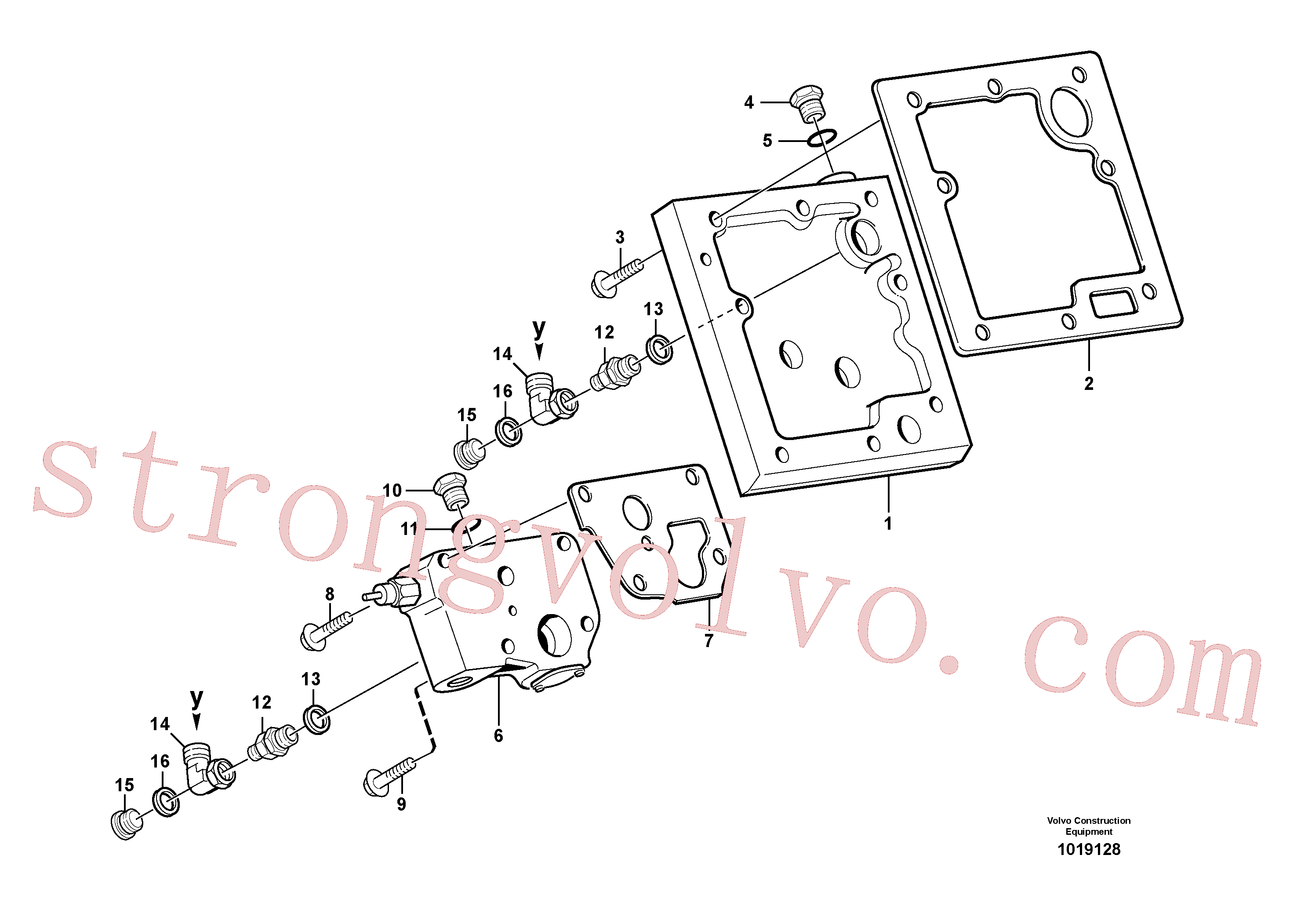 VOE13965181 Volvo Válvula de óleo da lubrificação com acessórios(1019128 Montagem)