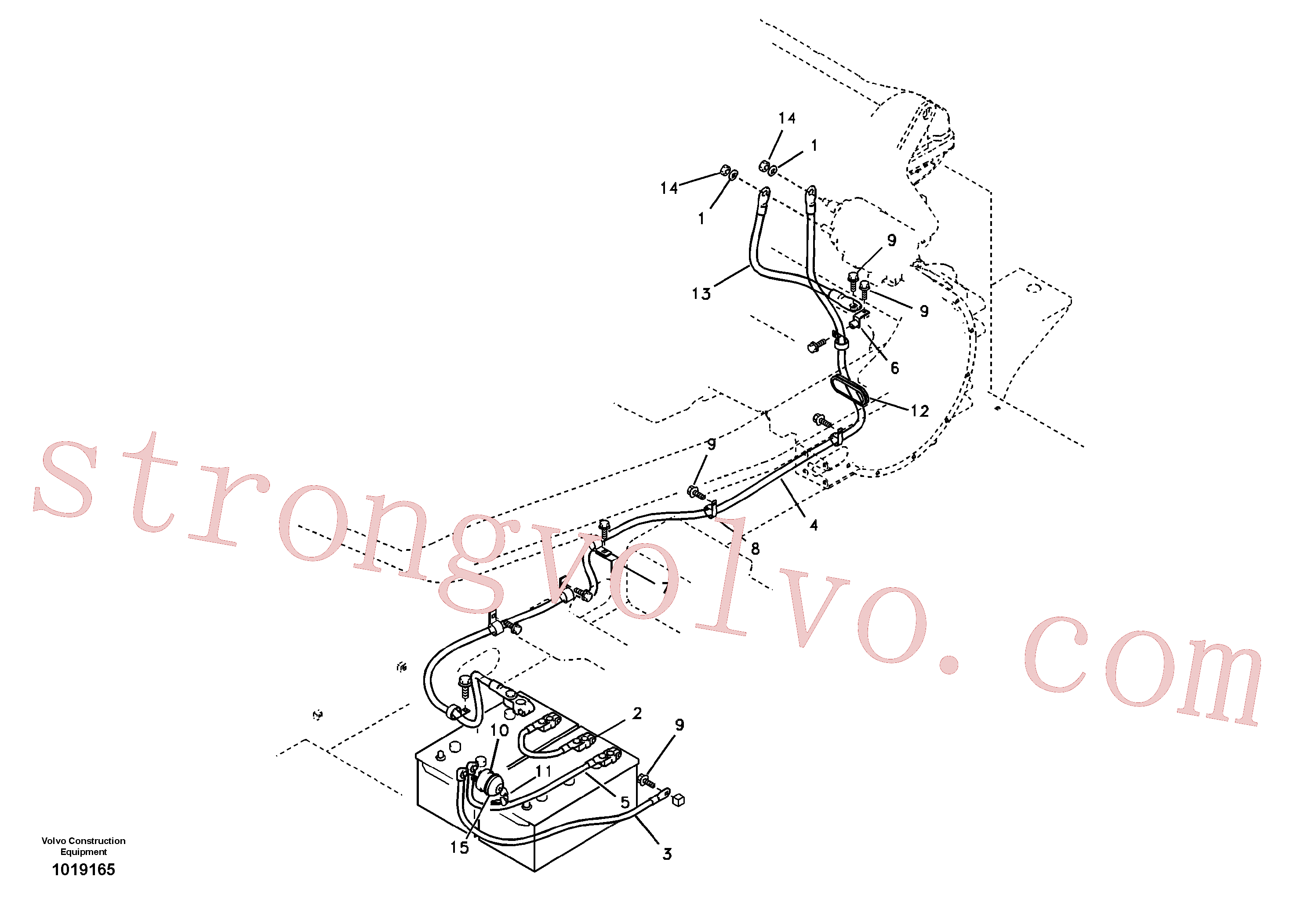 VOE14541326 Volvo Cabos, bateria(1019165 Montagem)