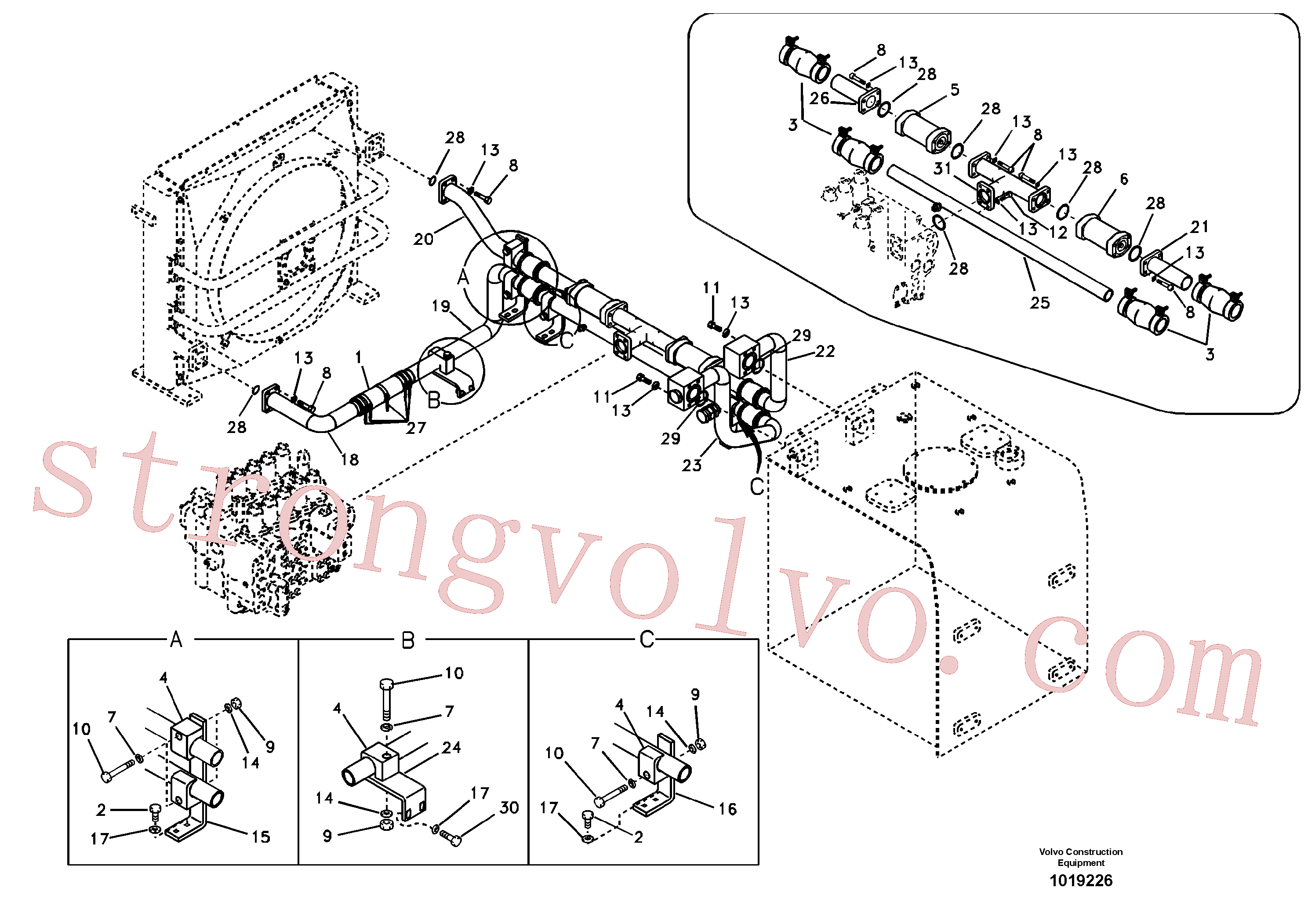 VOE14527867 Tubo Inscreva-se para Volvo Acessórios para escavadeira