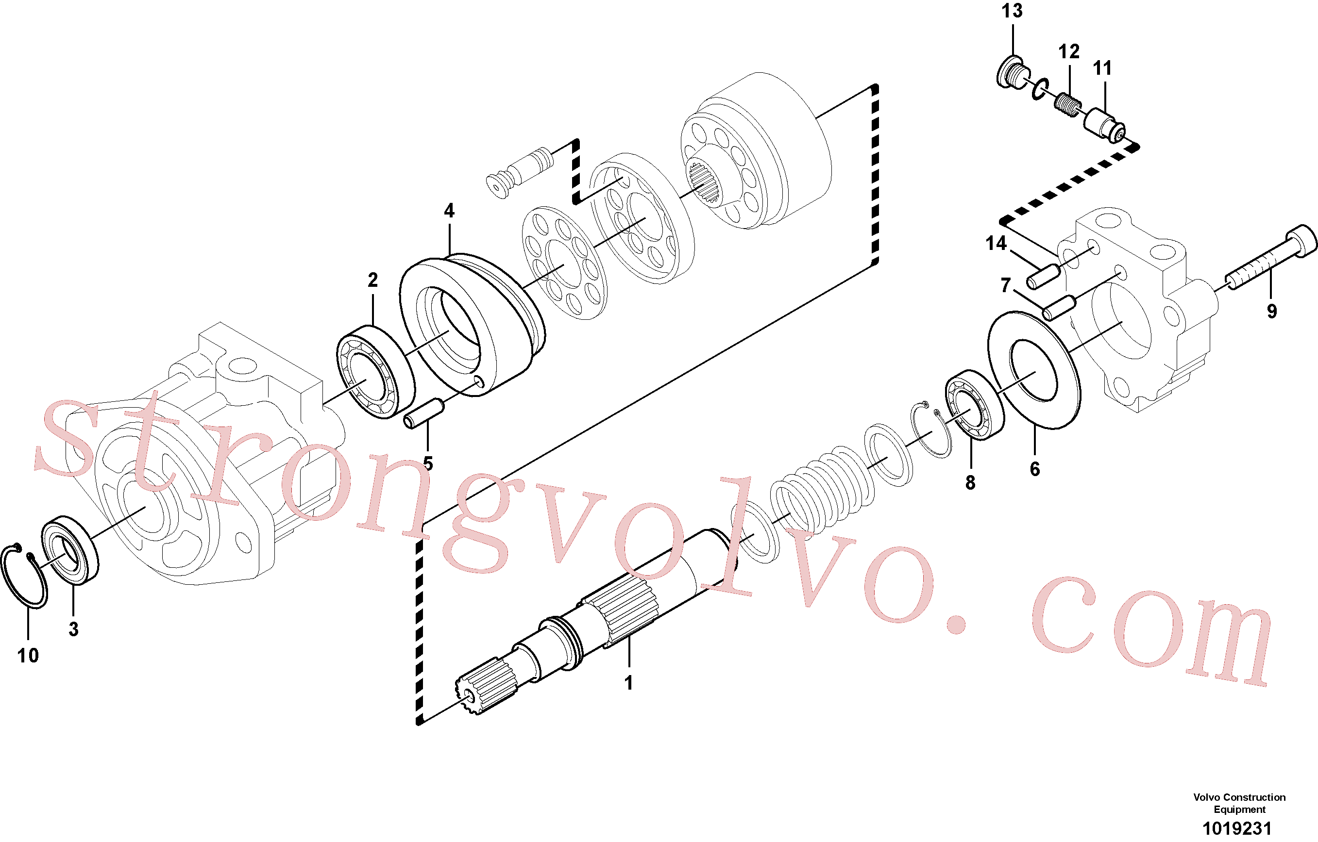 VOE14542956 Volvo Sistema hidráulico, motor da ventoinha refrigerante do óleo(1019231 Montagem)