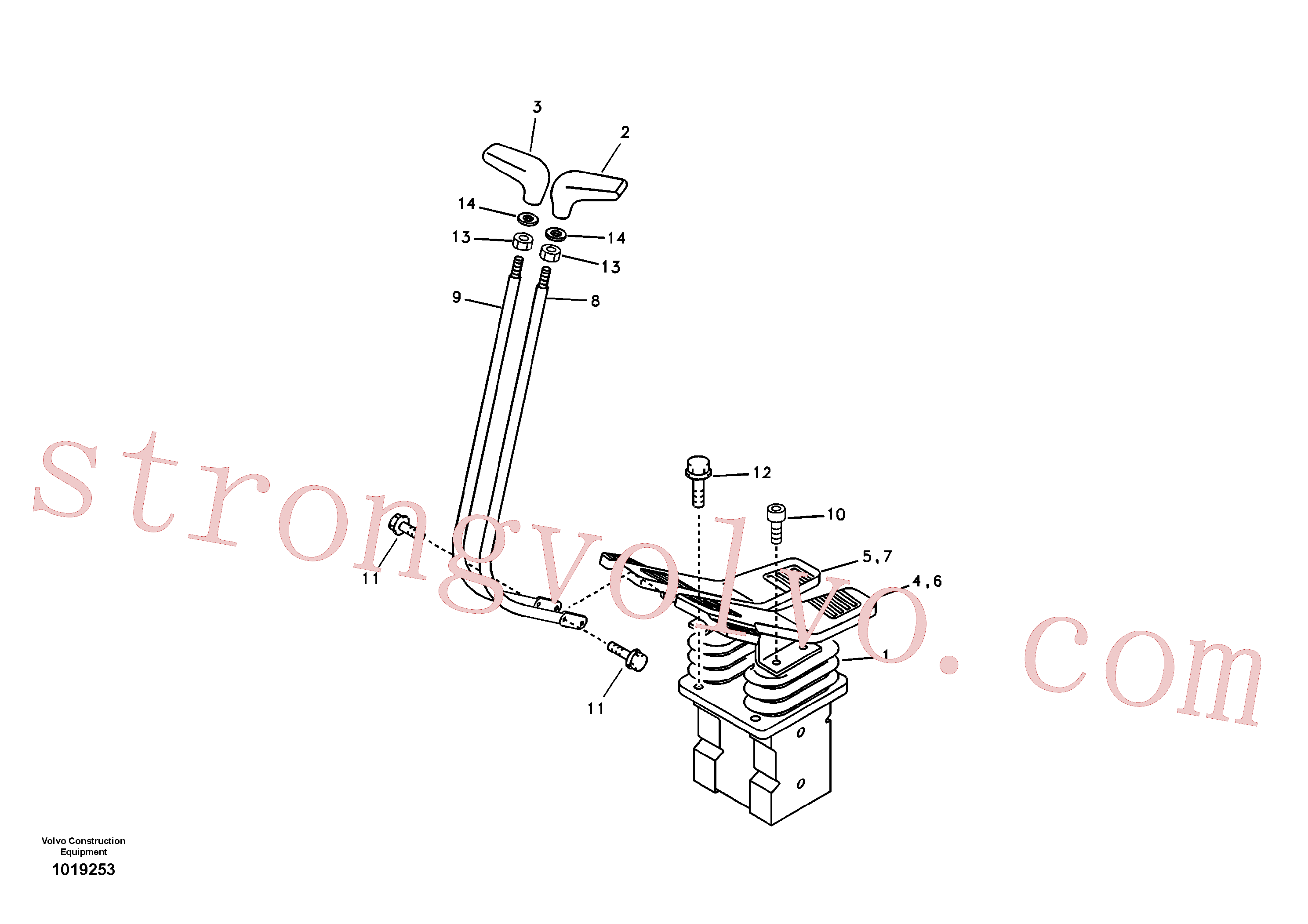 VOE14521979 Volvo Pedal da válvula de comando à distância com acessórios(1019253 Montagem)