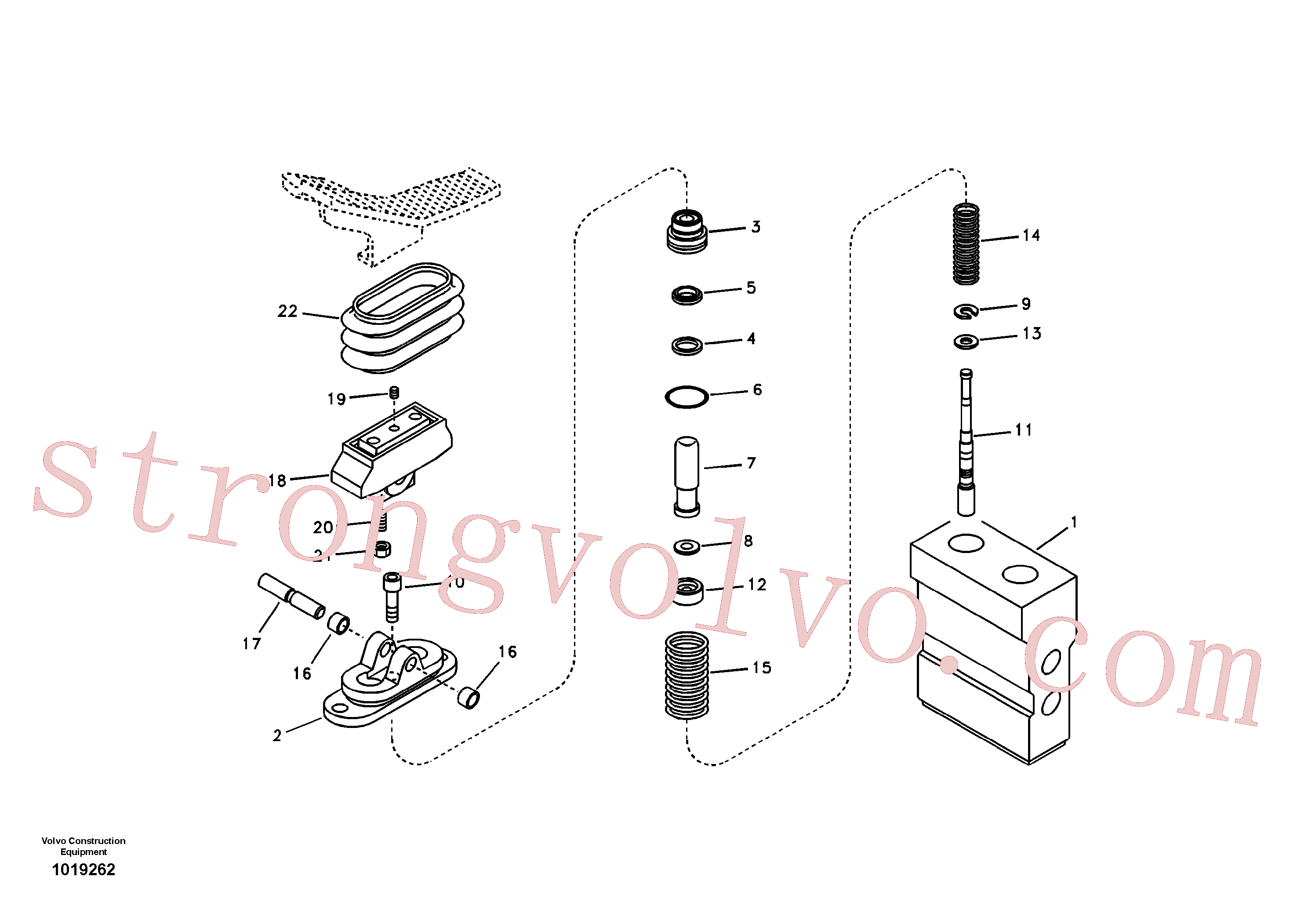 SA8130-00630 Volvo Hidráulica de serviço, pedal da válvula de comando à distância para martelo e cortador(1019262 Montagem)