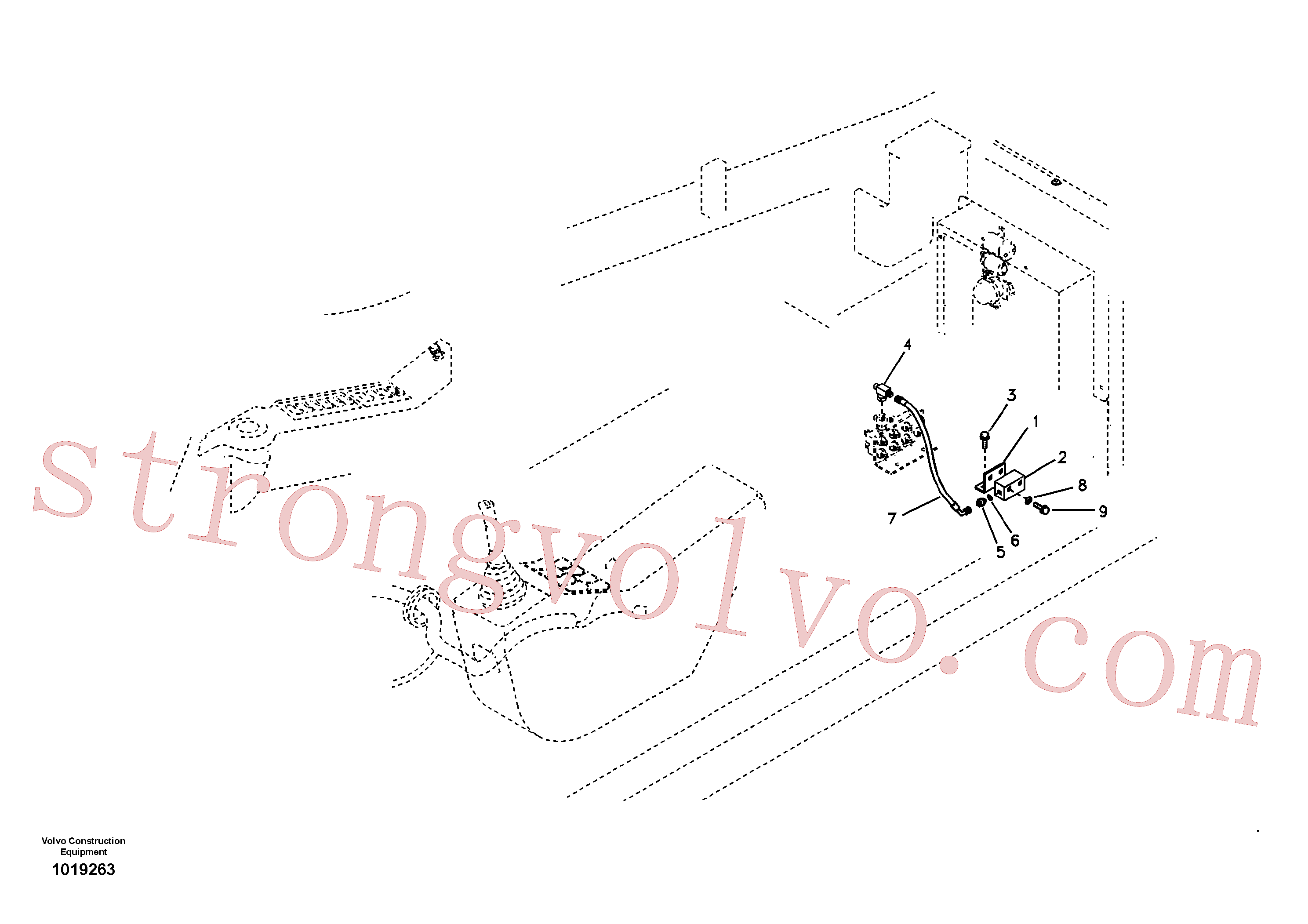 VOE14536441 Volvo Hidráulica de serviço, pedal da válvula de comando à distância para martelo e cortador(1019263 Montagem)