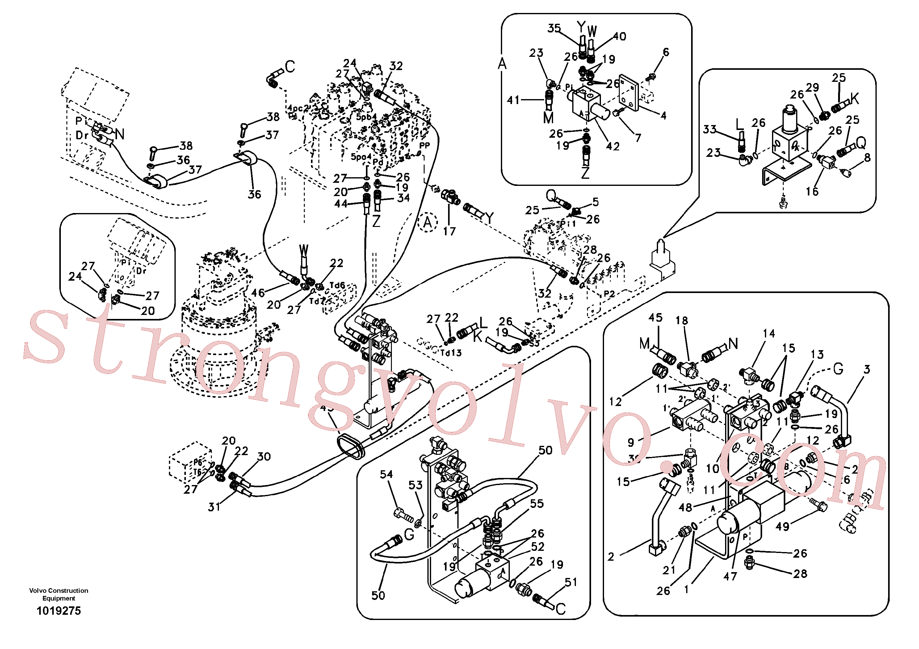 SA9453-03237 Volvo Hidráulica de serviço, martelo e cortador para fluxo da bomba principal(1019275 Montagem)
