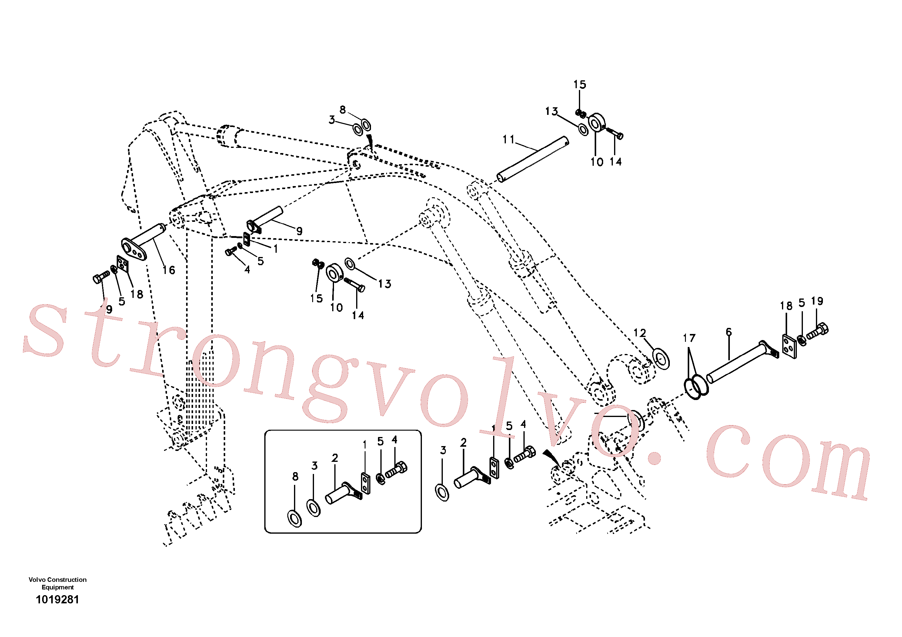 VOE14560215 Volvo Tirantes para a lança(1019281 Montagem)
