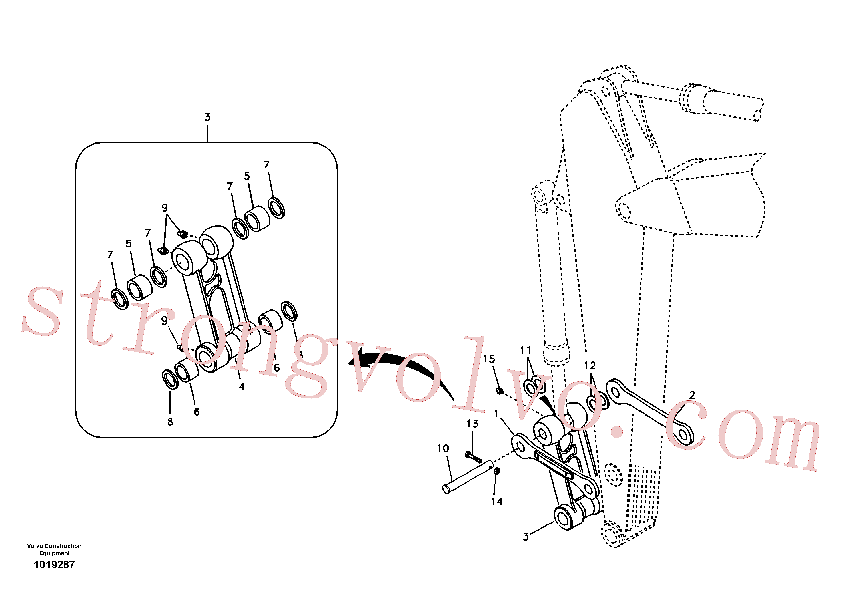VOE14522682 Volvo Tirantes à haste de ligação(1019287 Montagem)