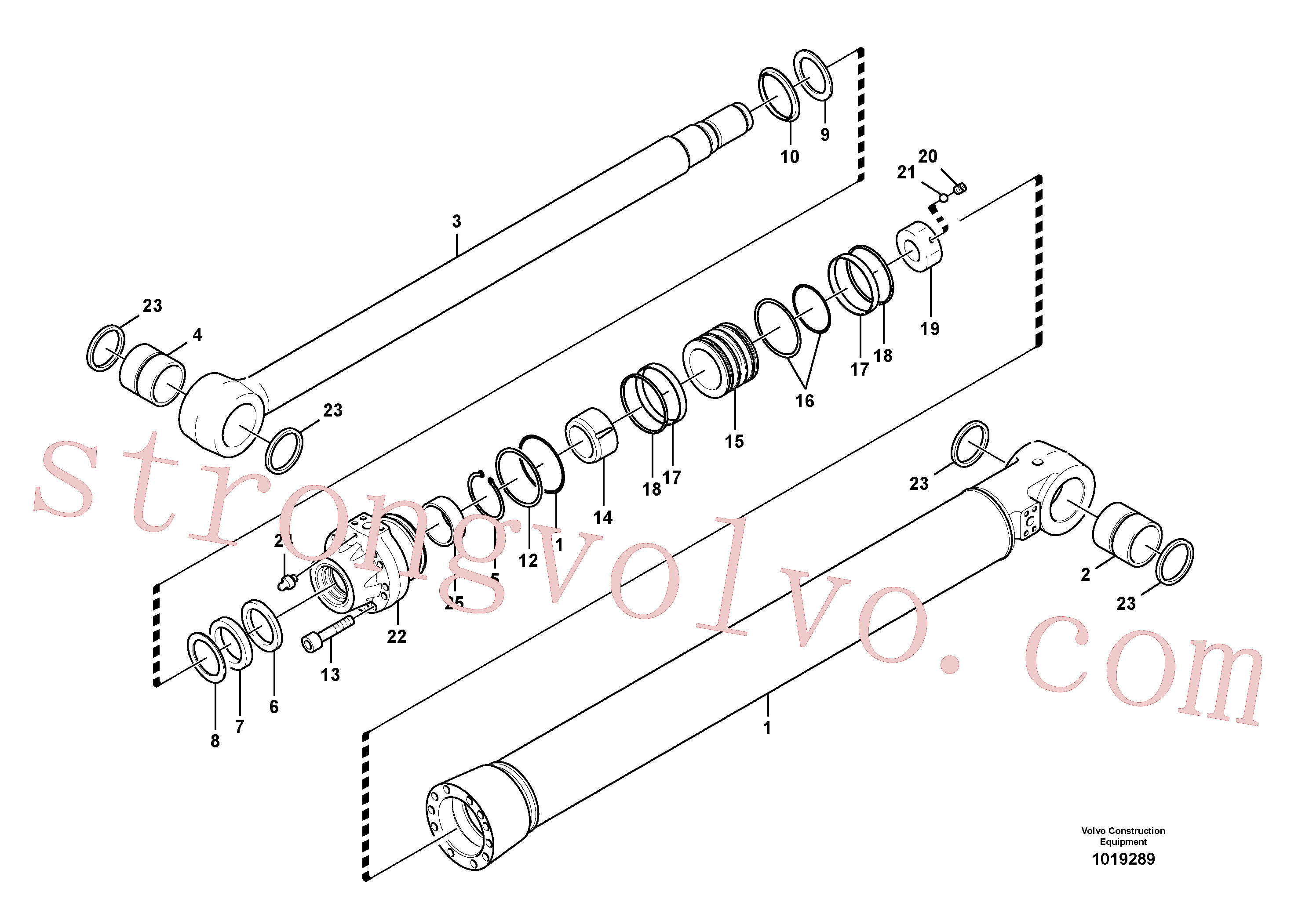 VOE14542033 Volvo Cilindro de balde(1019289 Montagem)