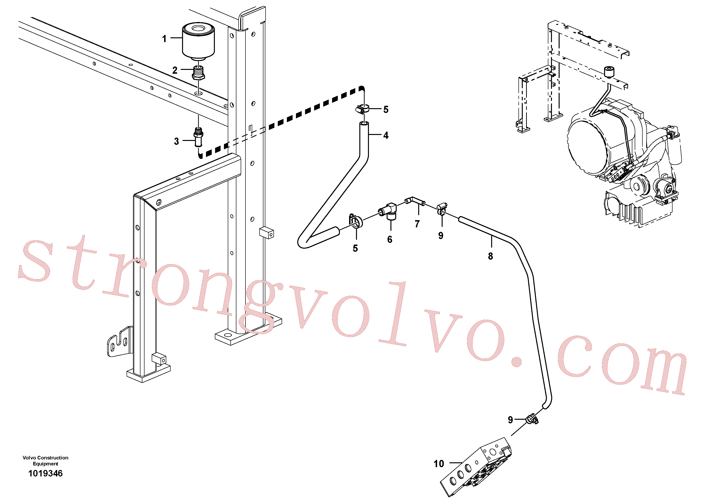 VOE11410458 Volvo Ventilação para a transmissão(1019346 Montagem)