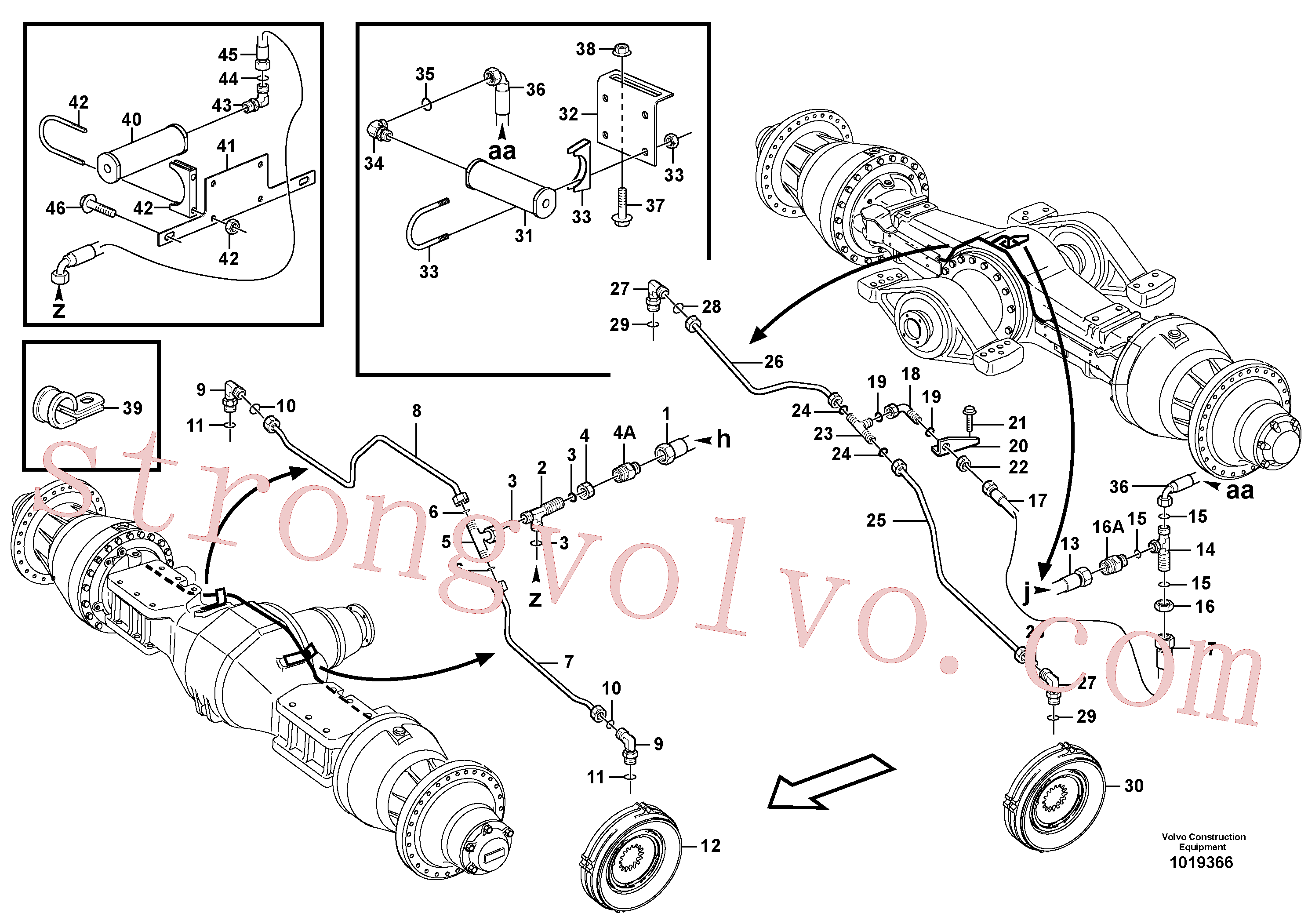 VOE967749 Volvo Tubos de travão, eixos dianteiro e traseiro(1019366 Montagem)