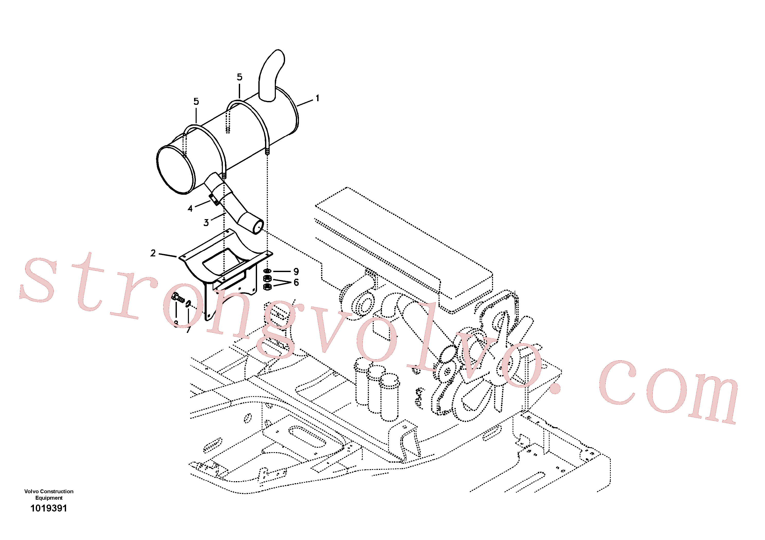 VOE980755 Volvo Sistema de escape(1019391 Montagem)