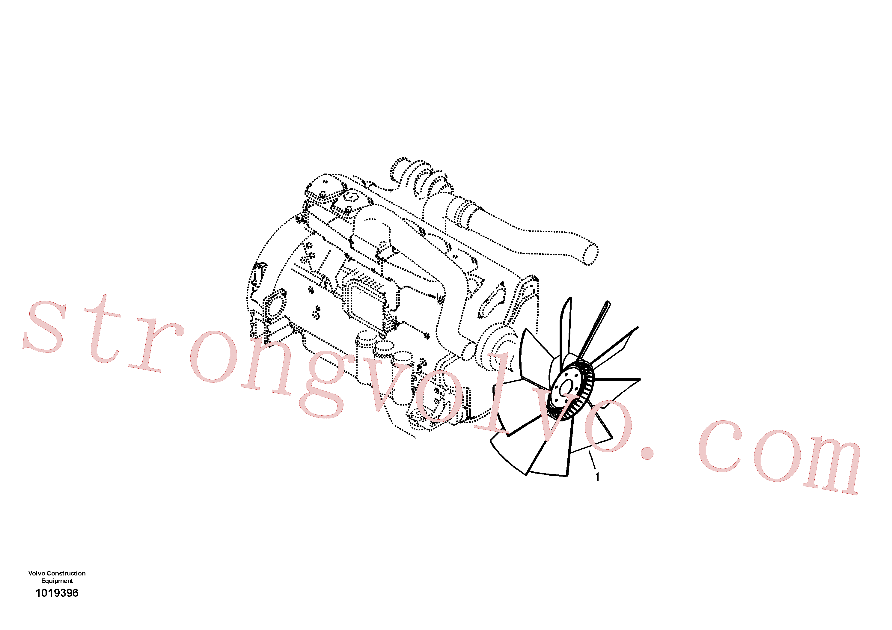 VOE11110731 Volvo Suporte da ventoinha da refrigeração(1019396 Montagem)