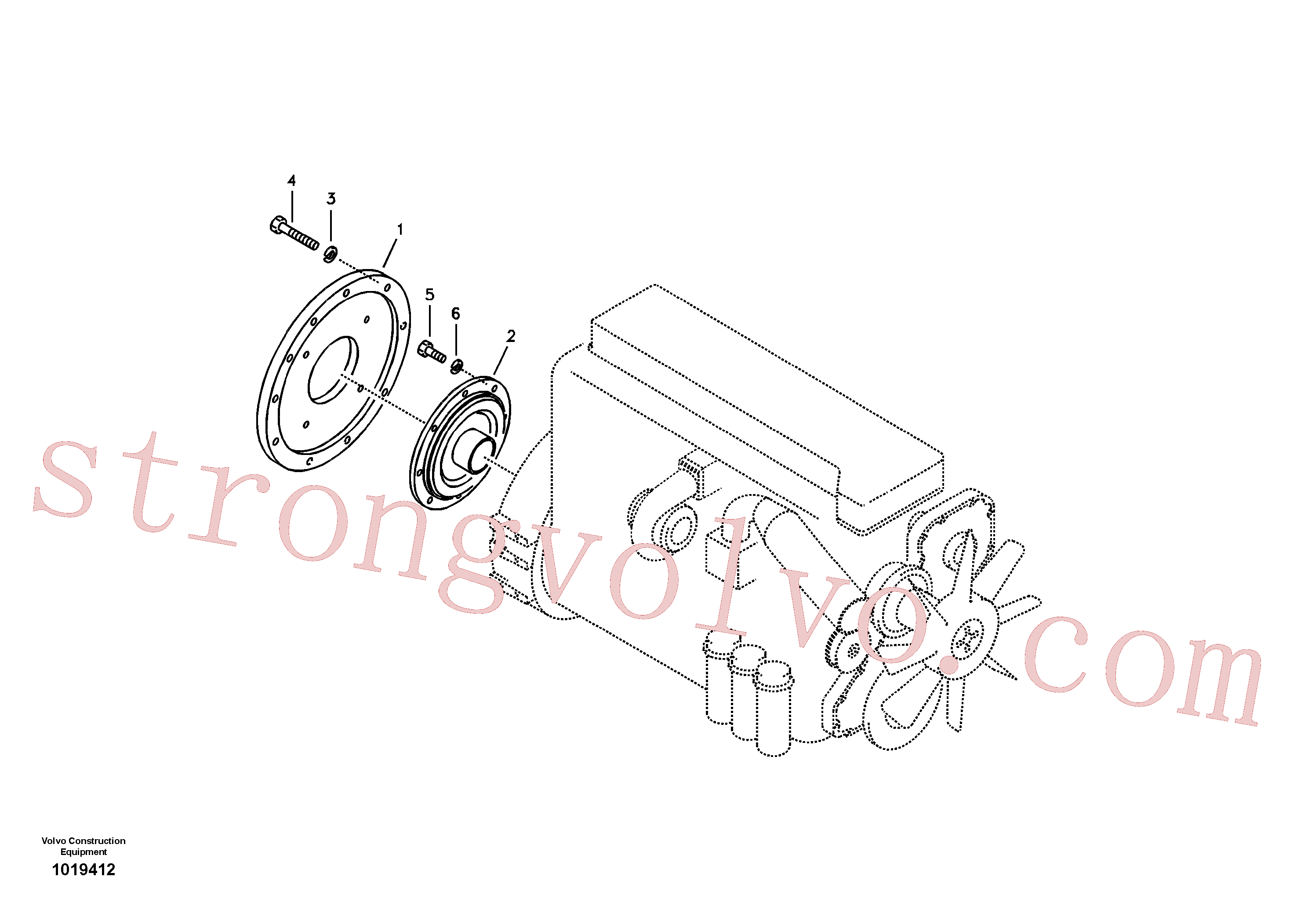 VOE14501923 Volvo Caixa de engrenagens da bomba com peças de montagem(1019412 Montagem)