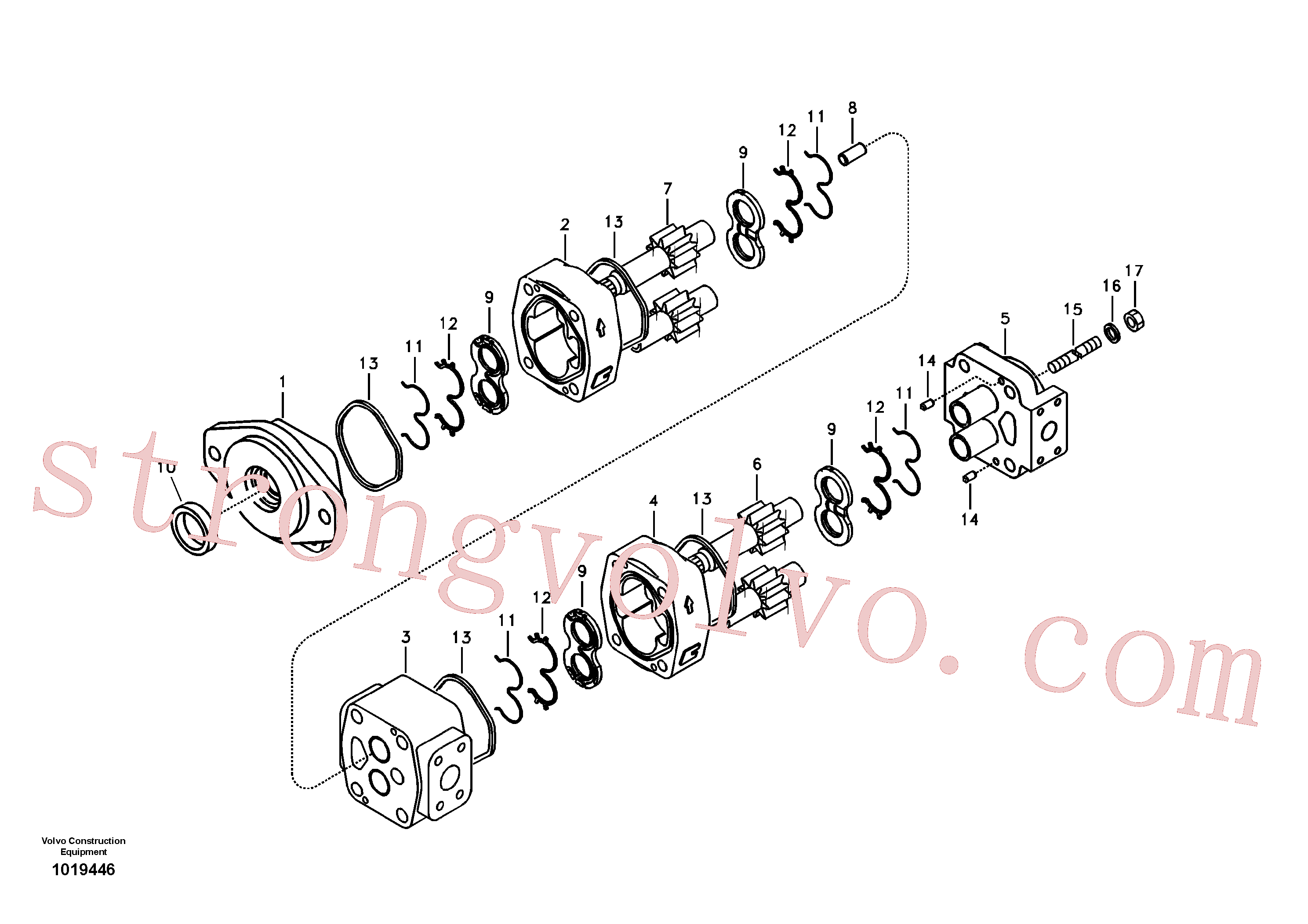VOE14537295 Volvo Bomba da engrenagem hidráulica(1019446 Montagem)