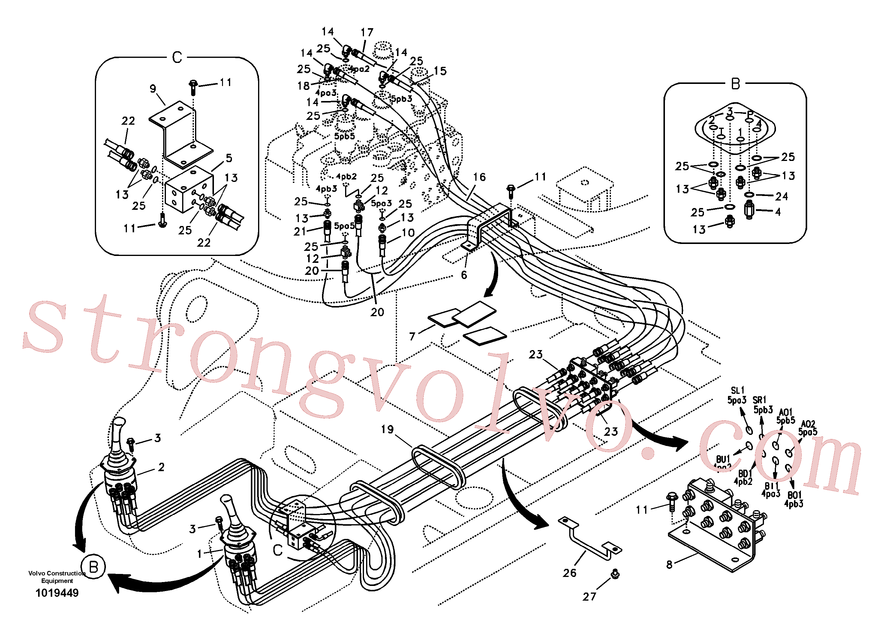 SA9451-03242 Volvo Sistema servomotor, válvula de comando para válvula de comando à distância(1019449 Montagem)