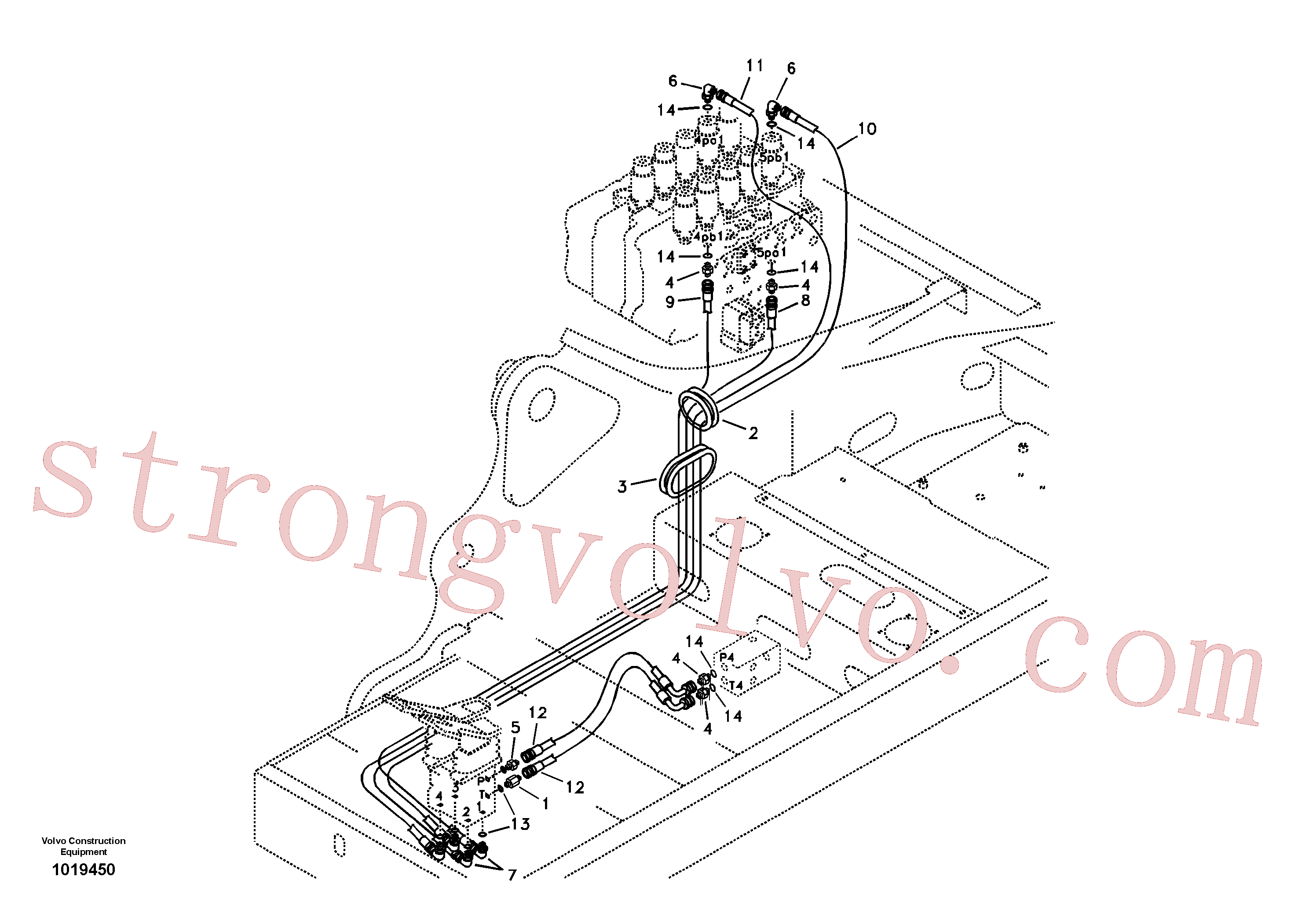 Volvo SA9453-03224 Mangueira completa Volvo Acessórios para escavadeira