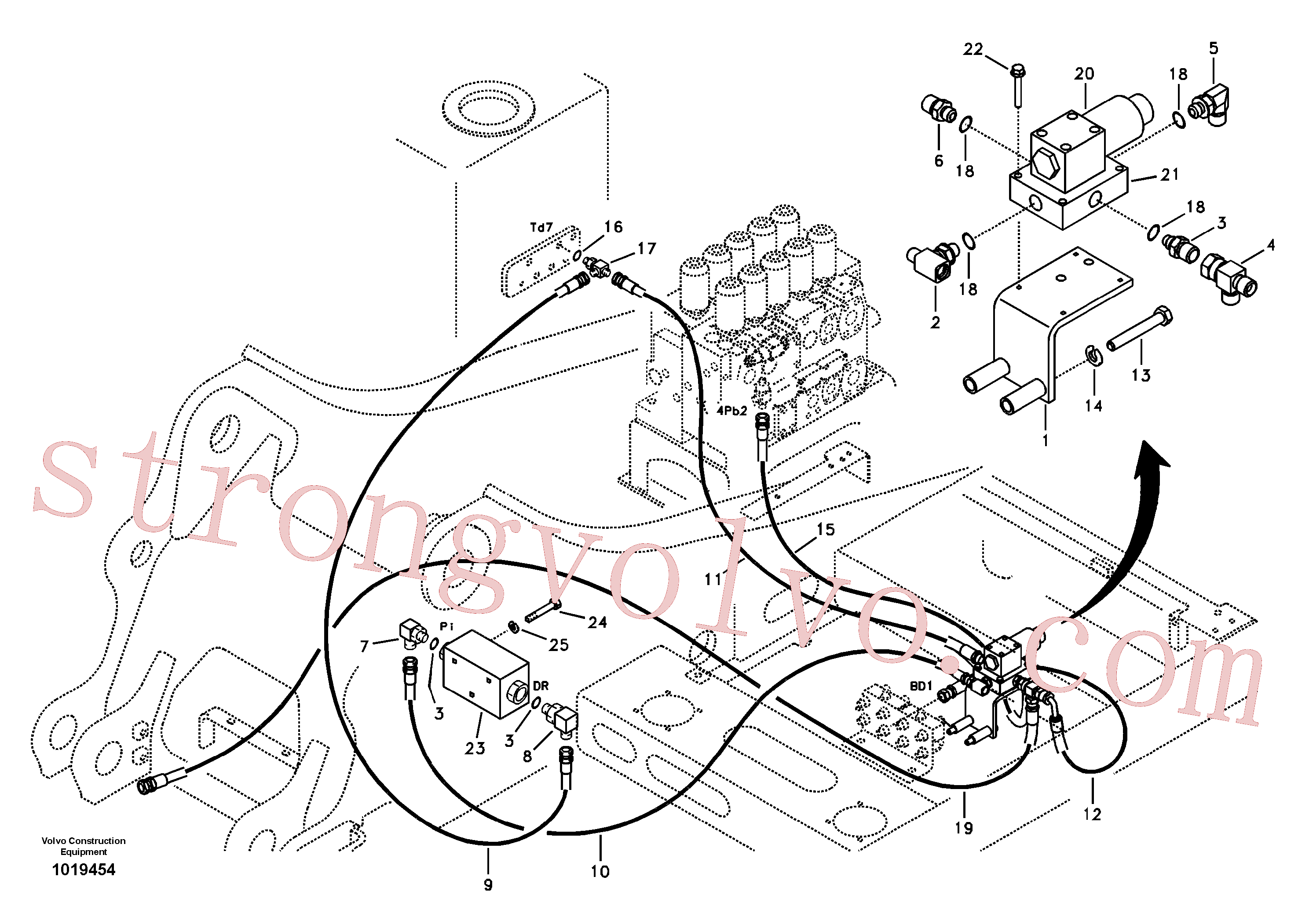 SA9451-03290 Volvo Sistema servomotor, válvula de comando para válvula solenóide(1019454 Montagem)