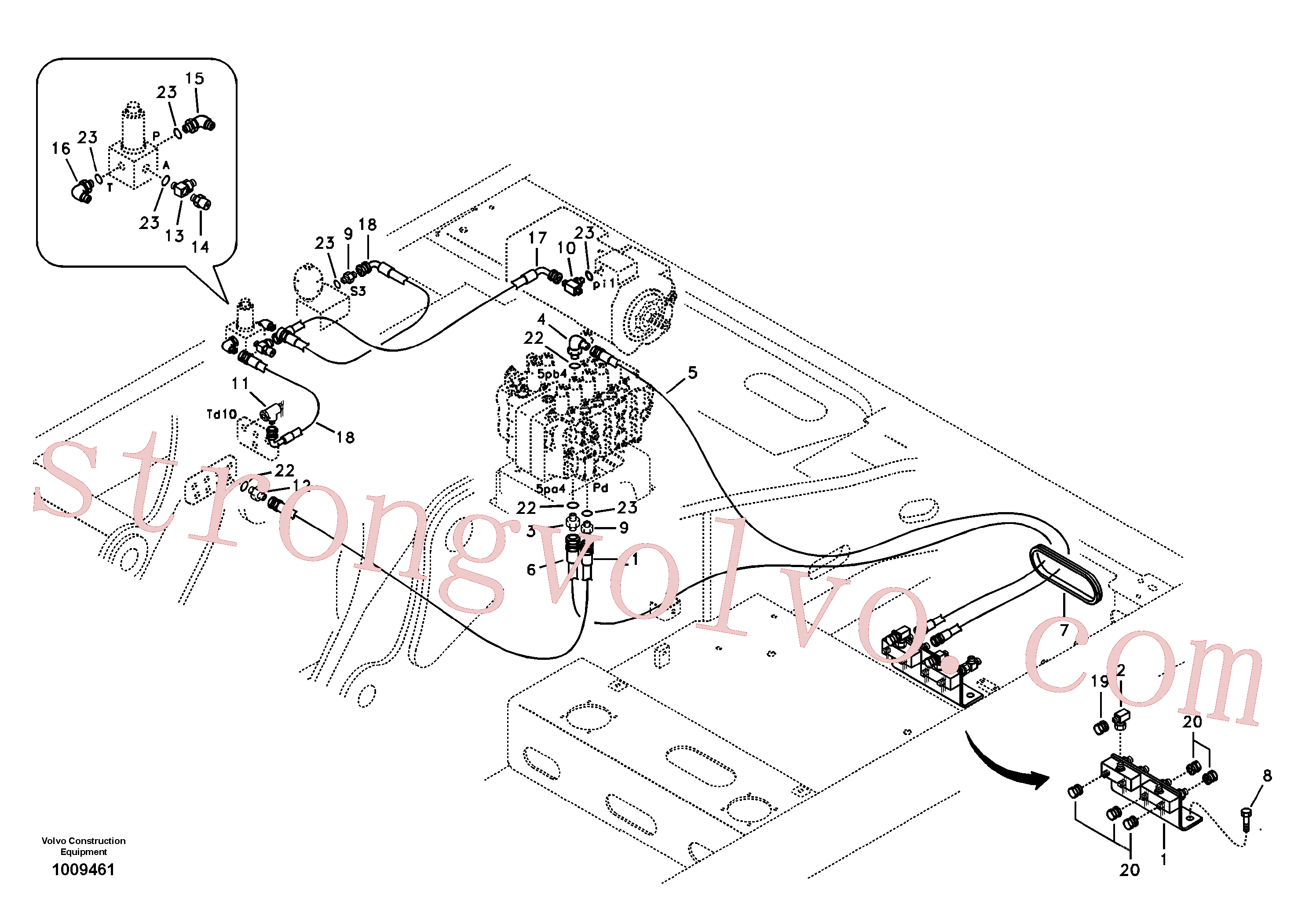 VOE14527270 Volvo Hidráulica de serviço, martelo e cortador para fluxo da bomba principal(1019461 Montagem)