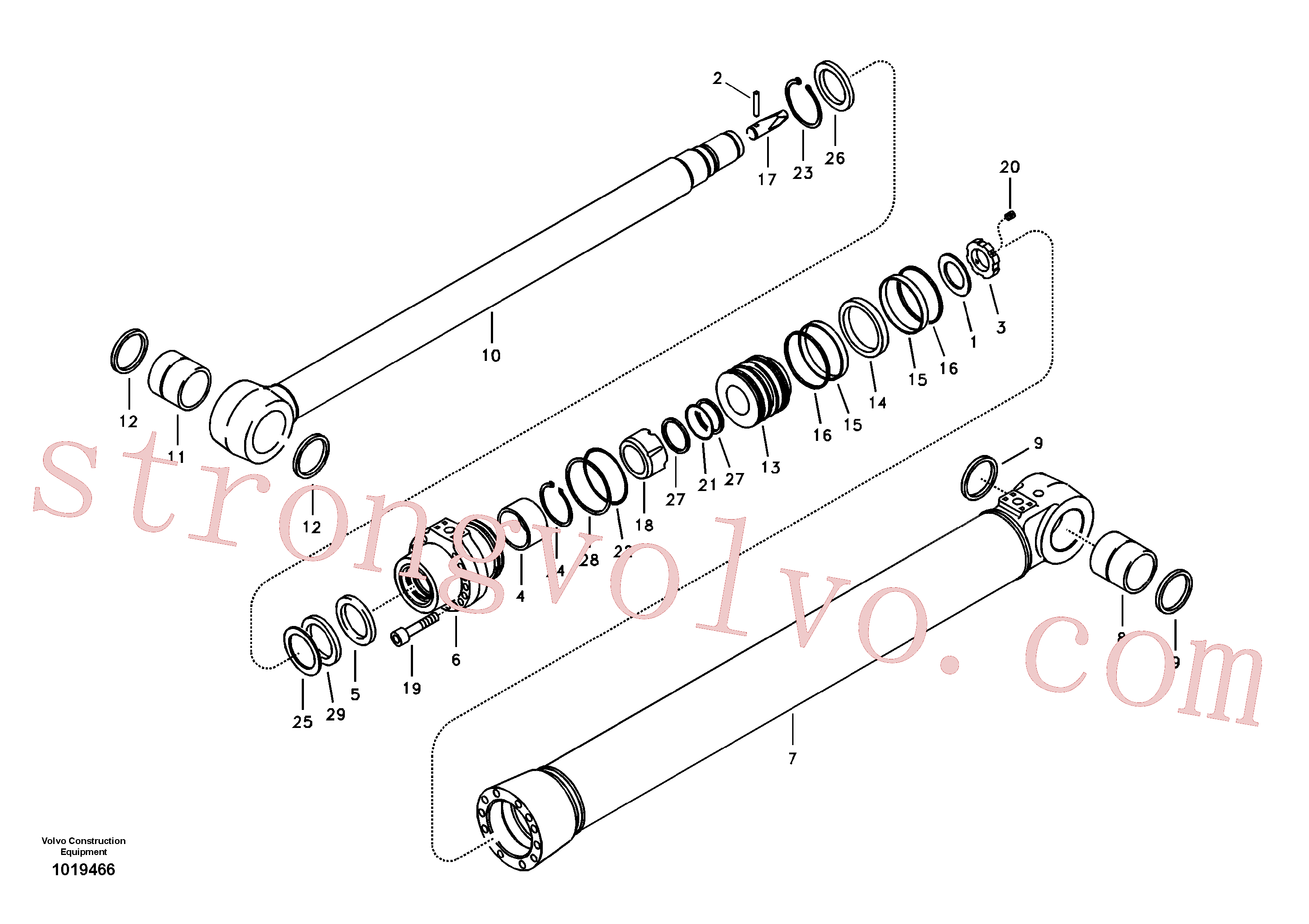 VOE990656 Volvo Cilindro do braço de afundamento(1019466 Montagem)