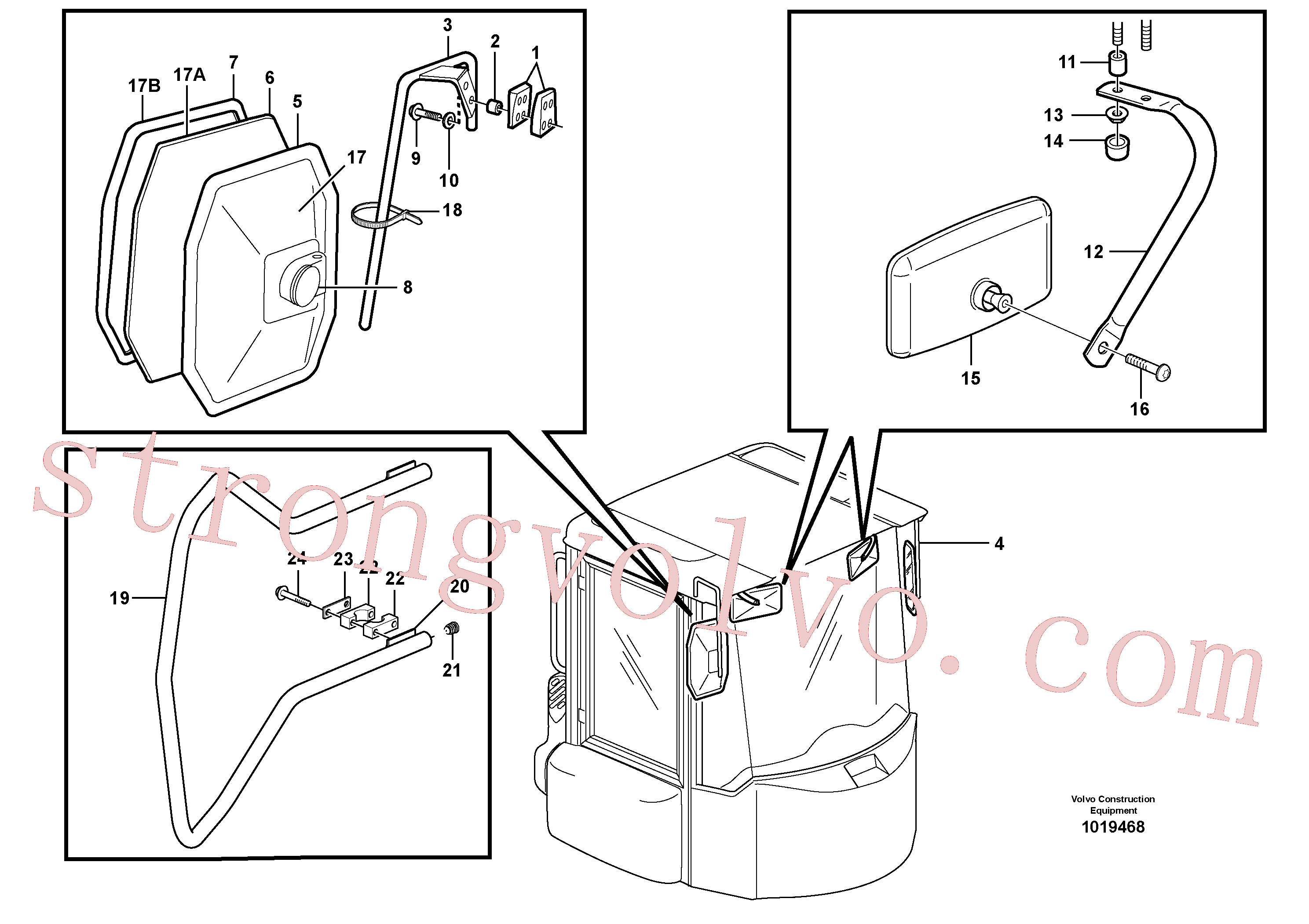 VOE930428 Volvo Espelho retrovisor(1019468 Montagem)