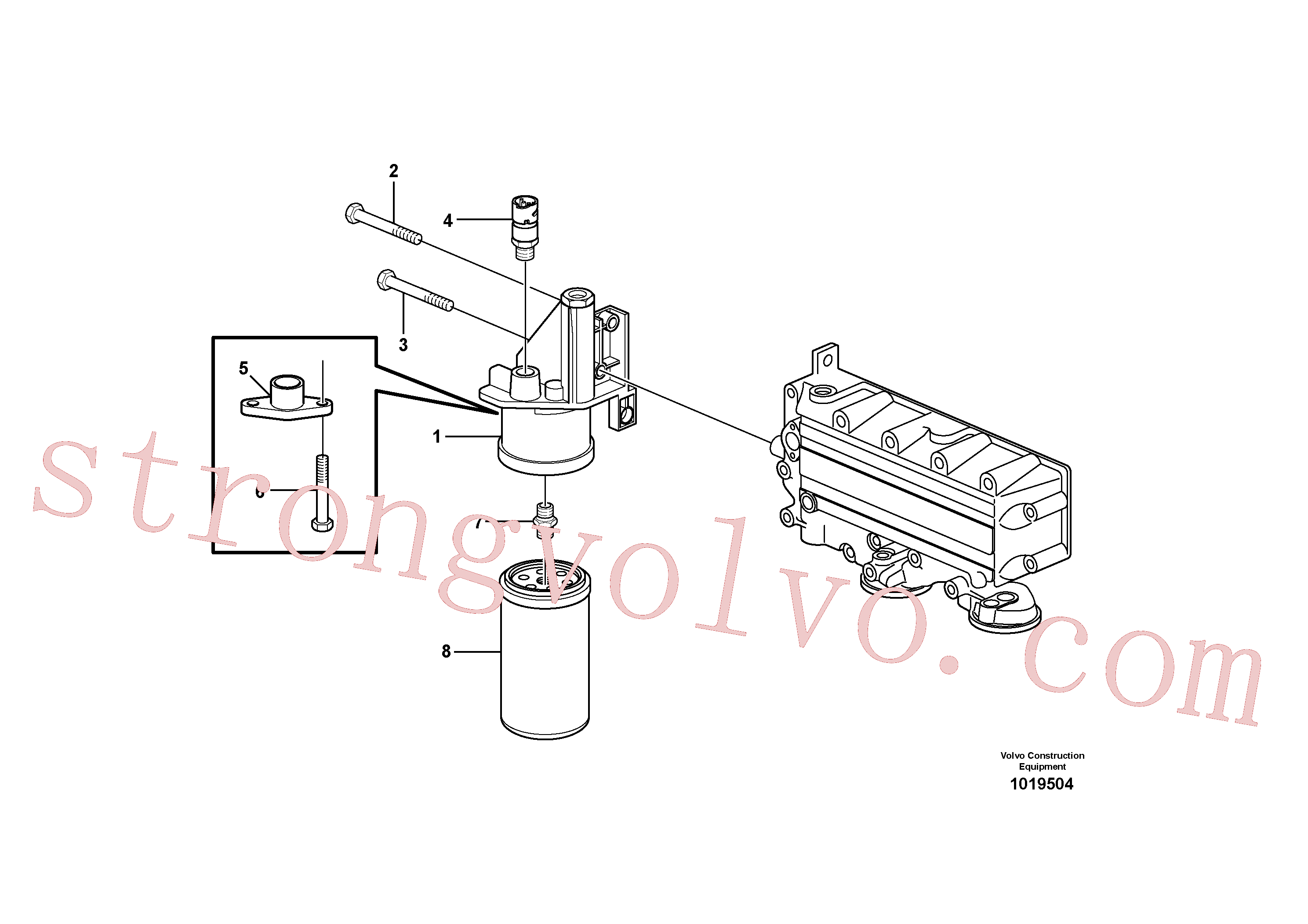 VOE20805349 Filtro combustível Volvo escavadeira