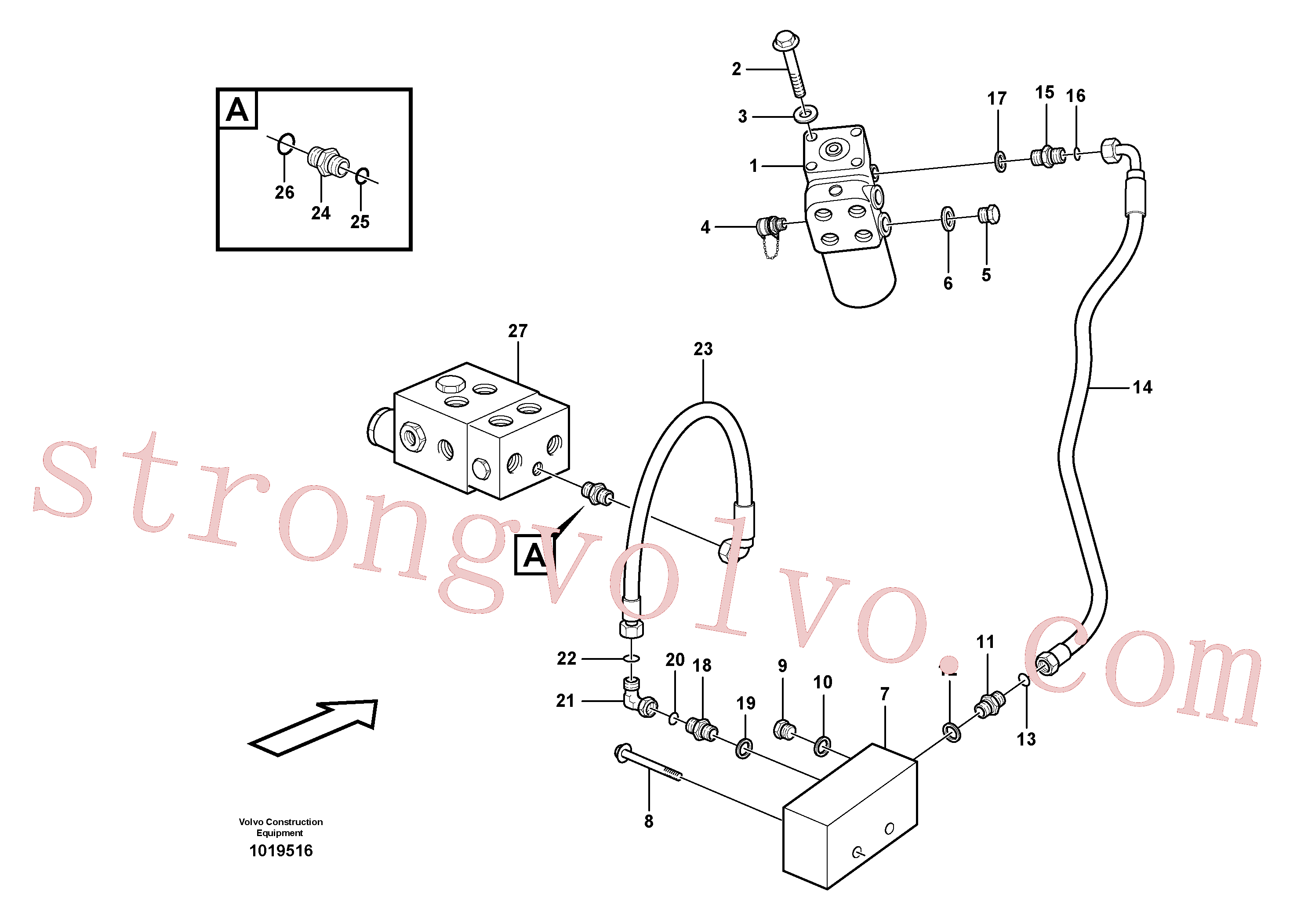 VOE935548 Volvo Sistema de direcção(1019516 Montagem)