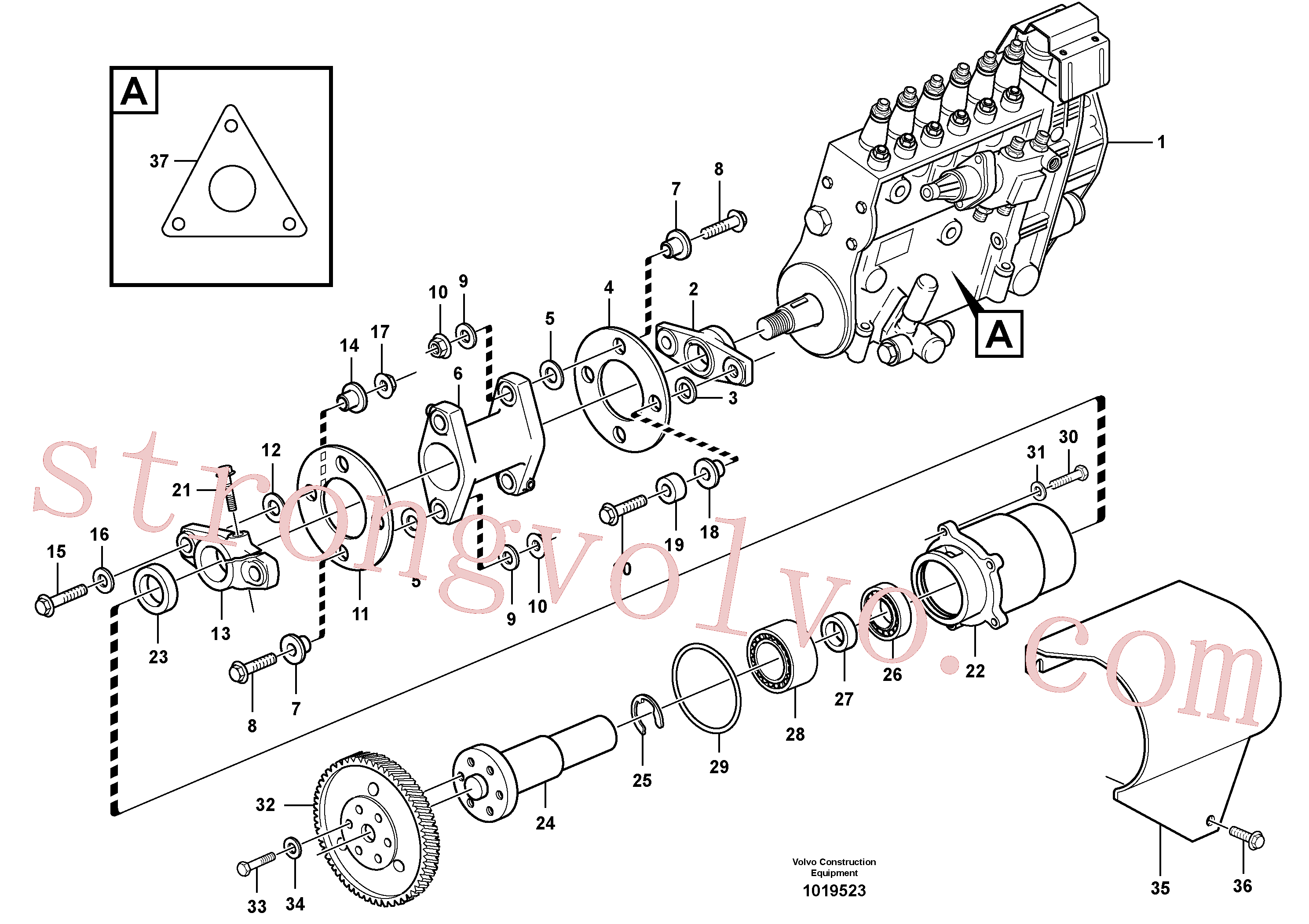 VOE11999841 Volvo Accionamento da bomba(1019523 Montagem)