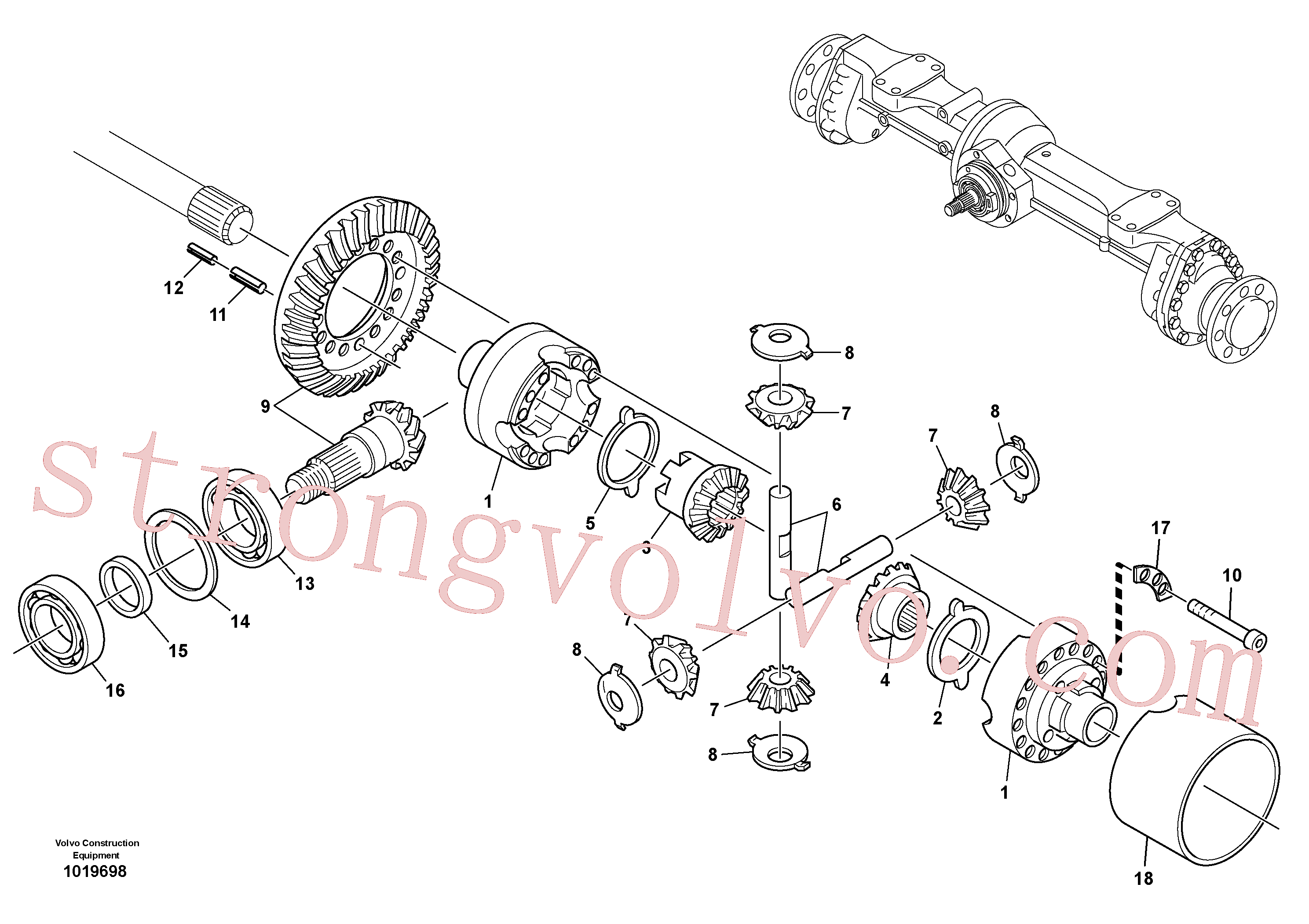 ZM2287756 Volvo Carro do diferencial - conjunto do eixo traseiro(1019698 Montagem)