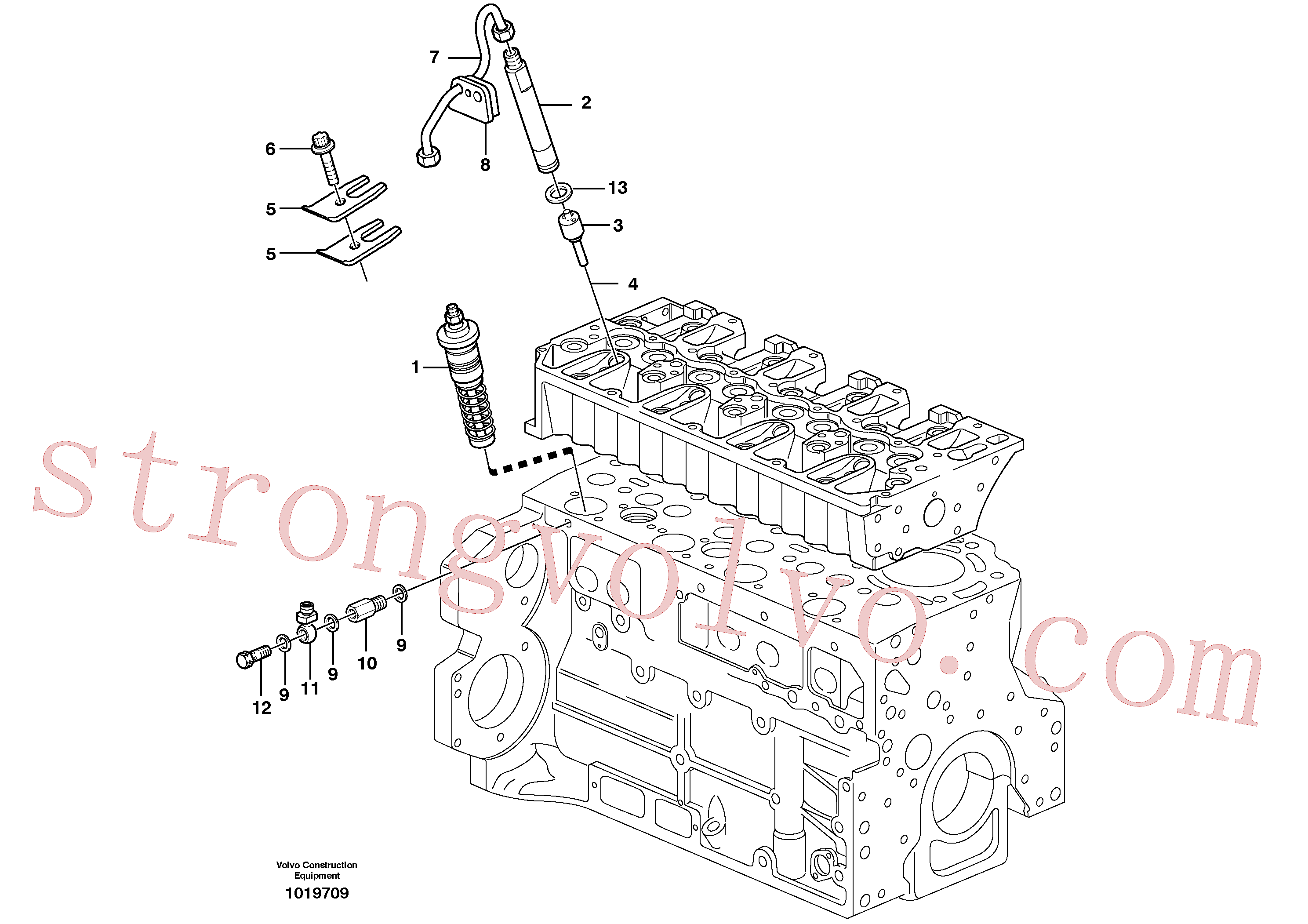 VOE20405559 Volvo Linhas de combustível, injectores(1019709 Montagem)