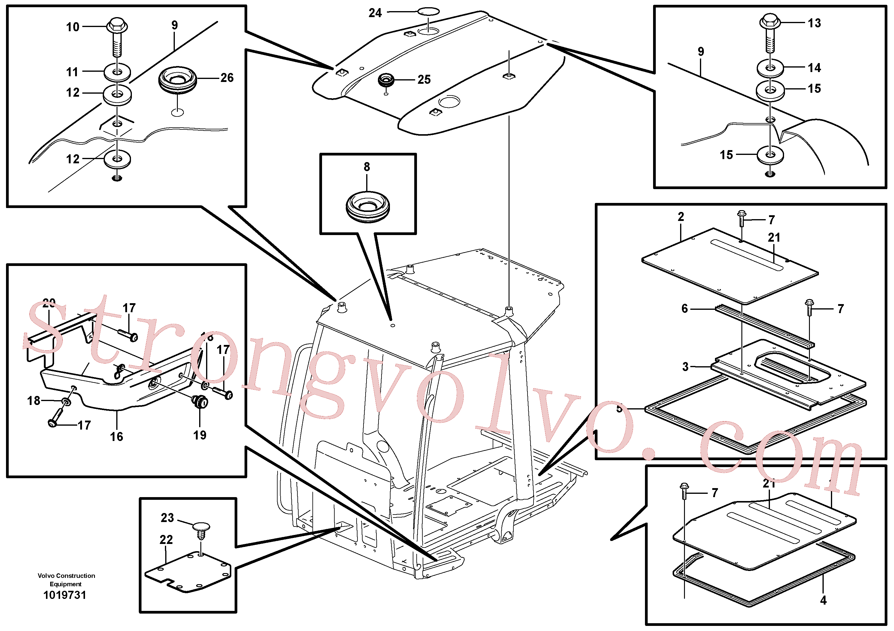 VOE983340 Volvo Carroçaria: painel do tejadilho e do piso(1019731 Montagem)