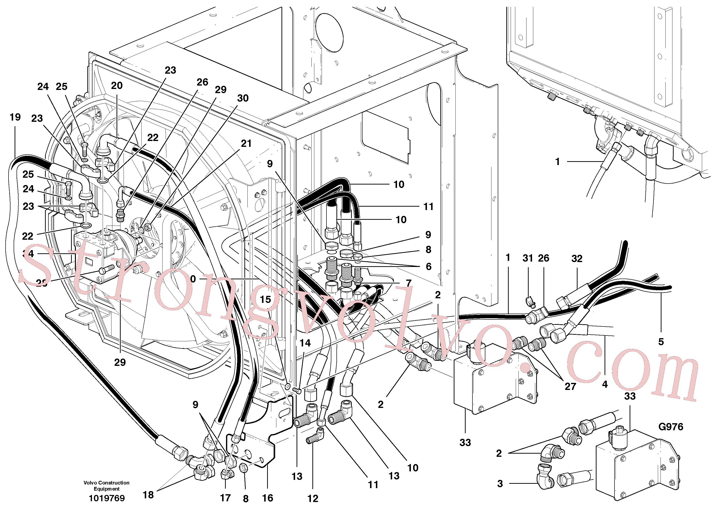 VOE935285 Volvo Circuito hidráulico do ventilador - traseiro - tracção integral (awd)(1019769 Montagem)
