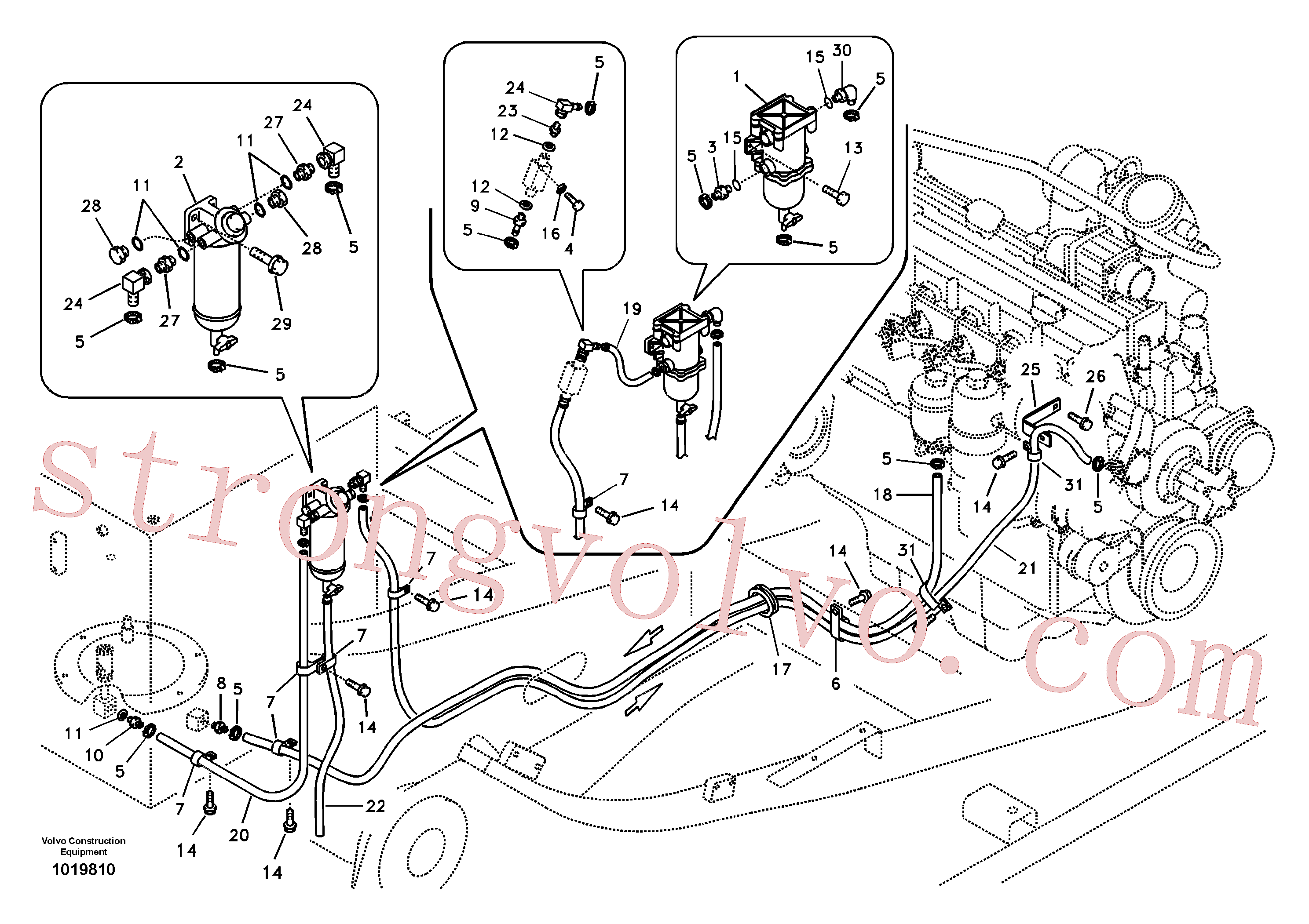 SA9011-20609 Volvo Tubo de combustível - depósito de combustível(1019810 Montagem)