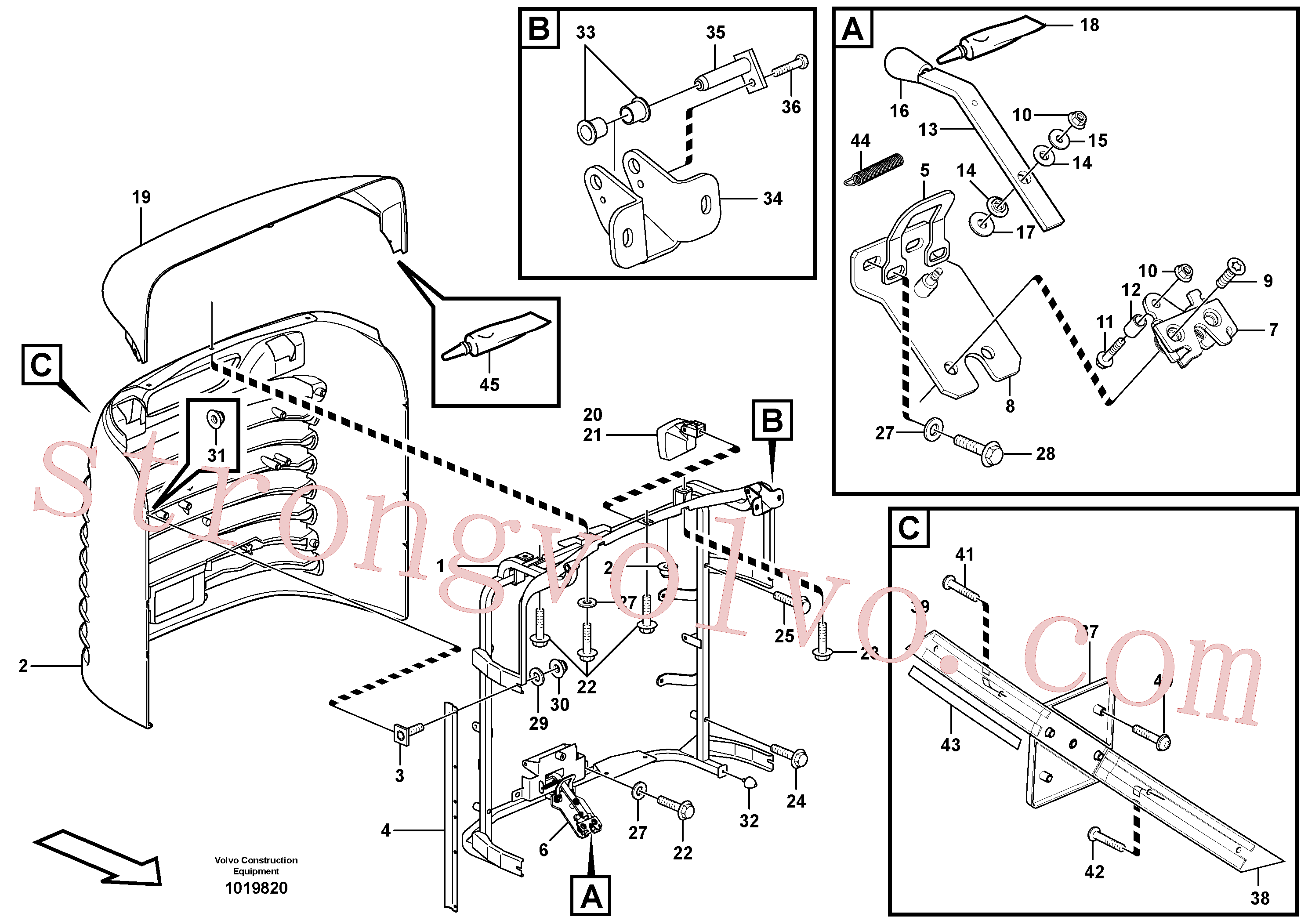VOE13965483 Volvo Caixa de radiador(1019820 Montagem)